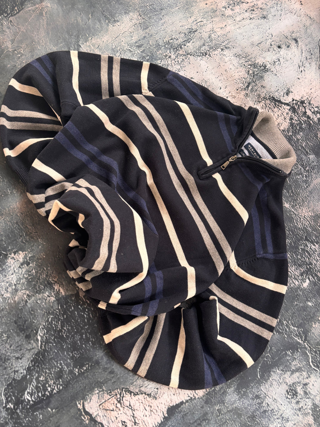 Bluza polo zip z zamkiem granatowy