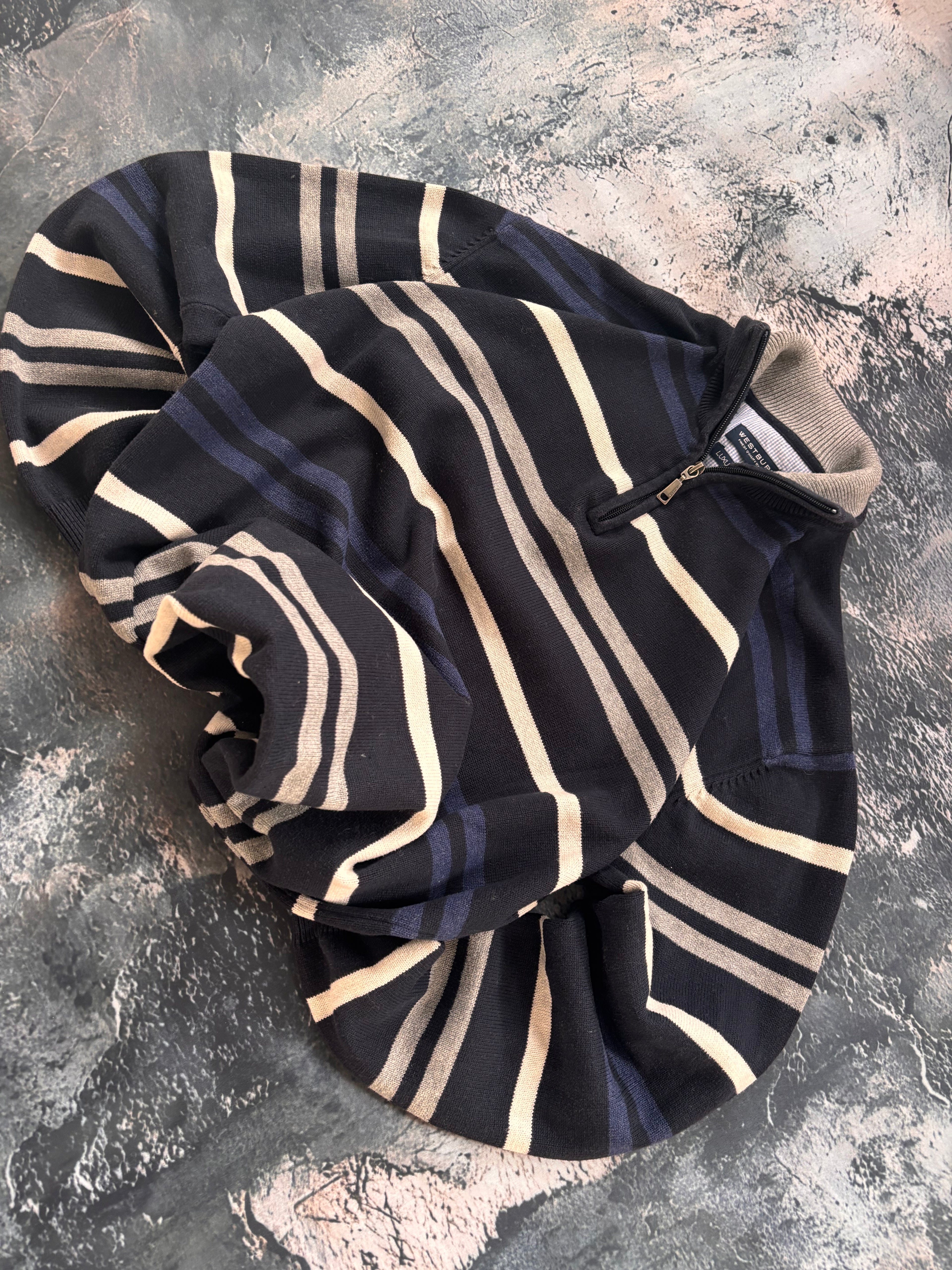 Bluza polo zip z zamkiem granatowy