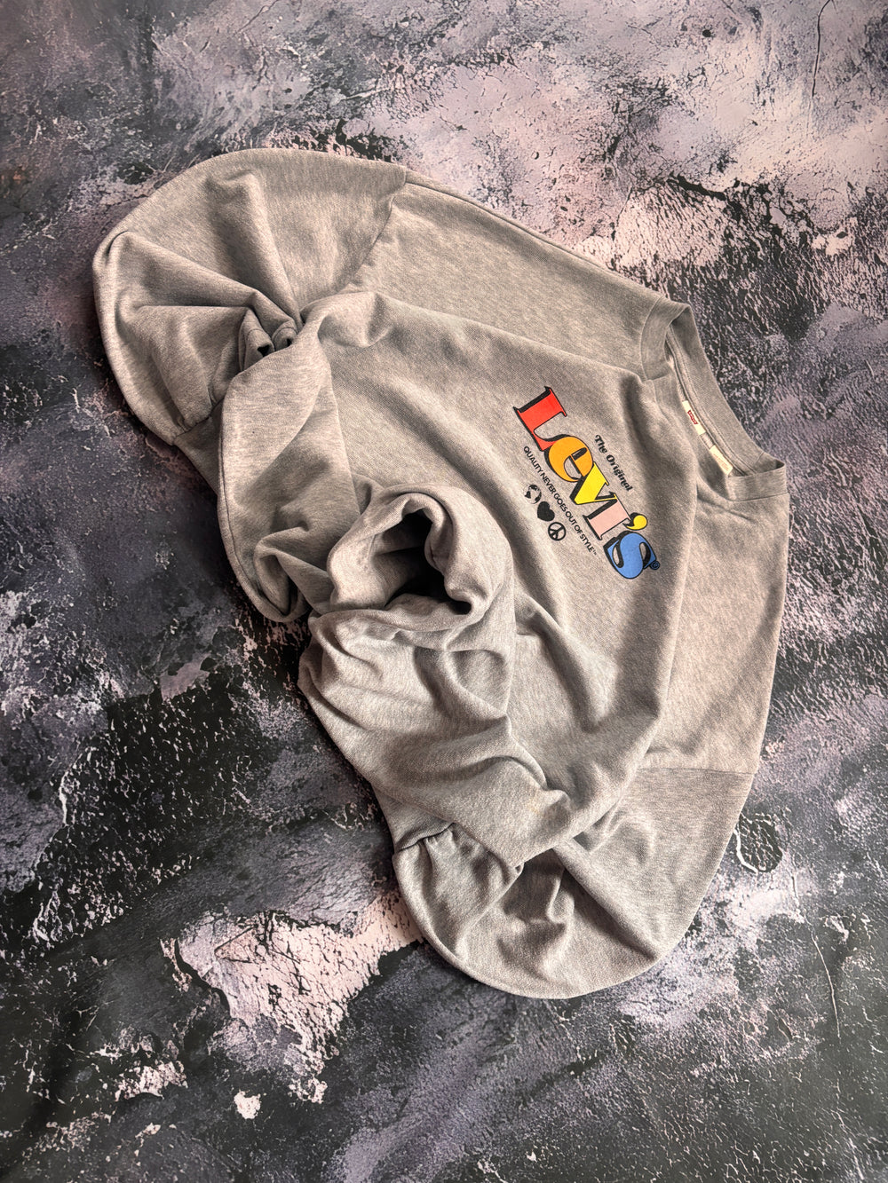 bluza crewneck LEVIS vintage oversize baggy multicolour