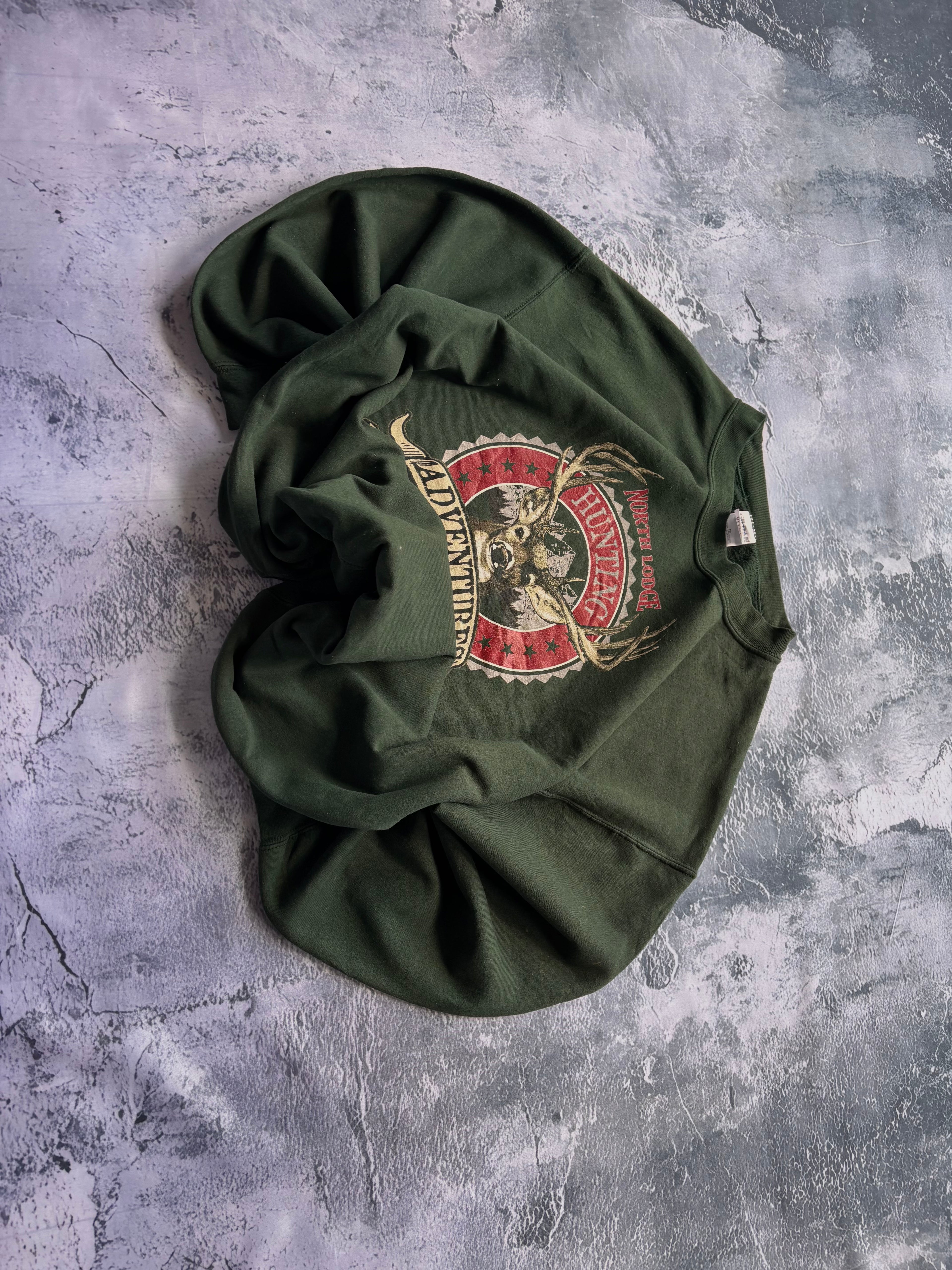 bluza crewneck ciemnozielona HUNTING grafika