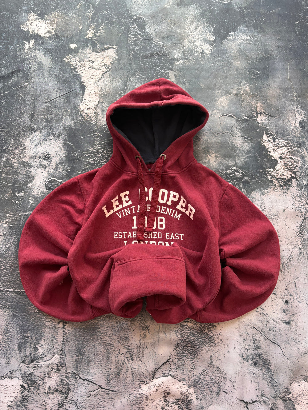 bluza hoodie LEE COOPER 1908 vintage retro american  burgundowa