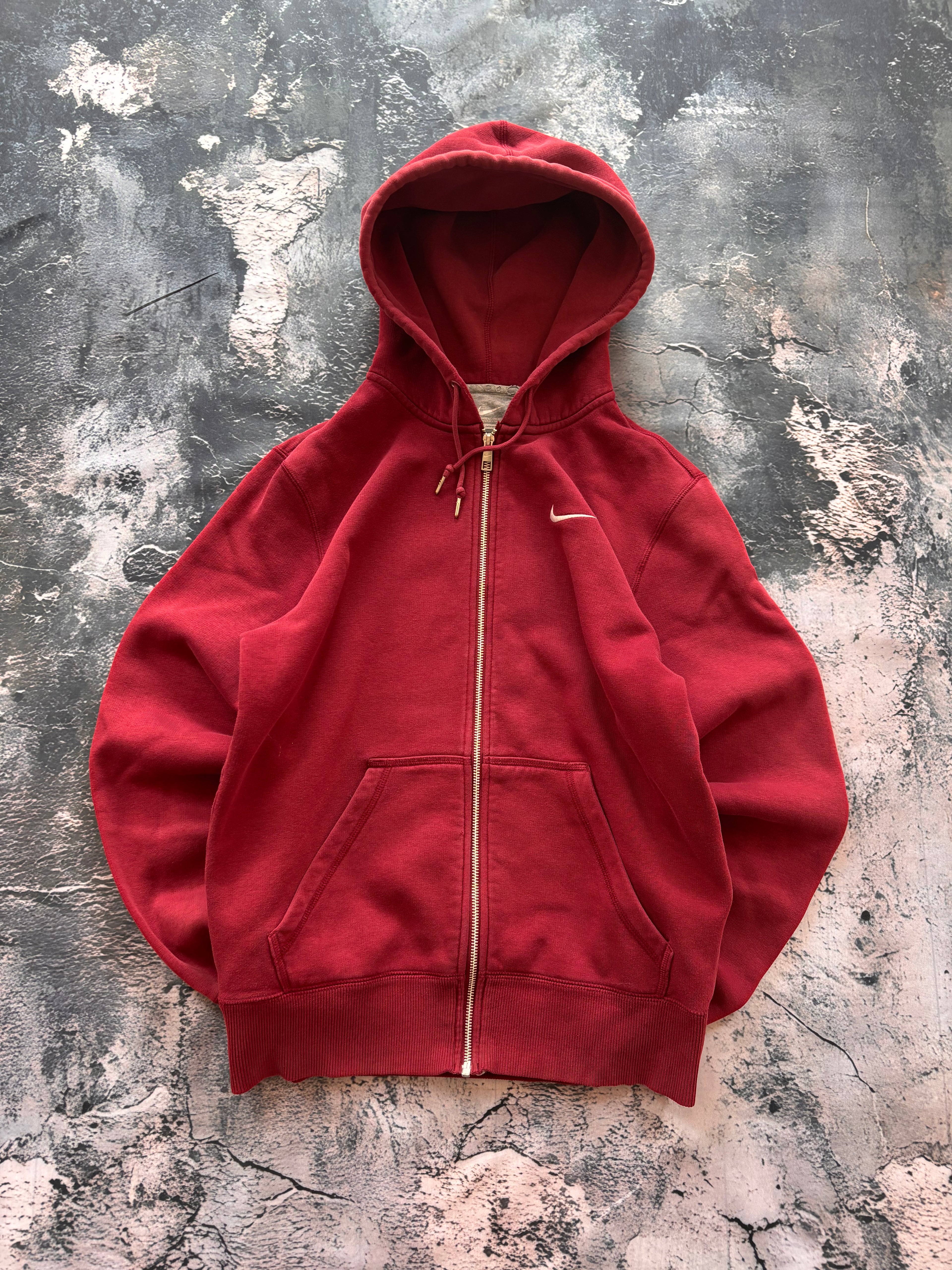 bluza zip hoodie Nike vintage czerwona  retro american streetwear