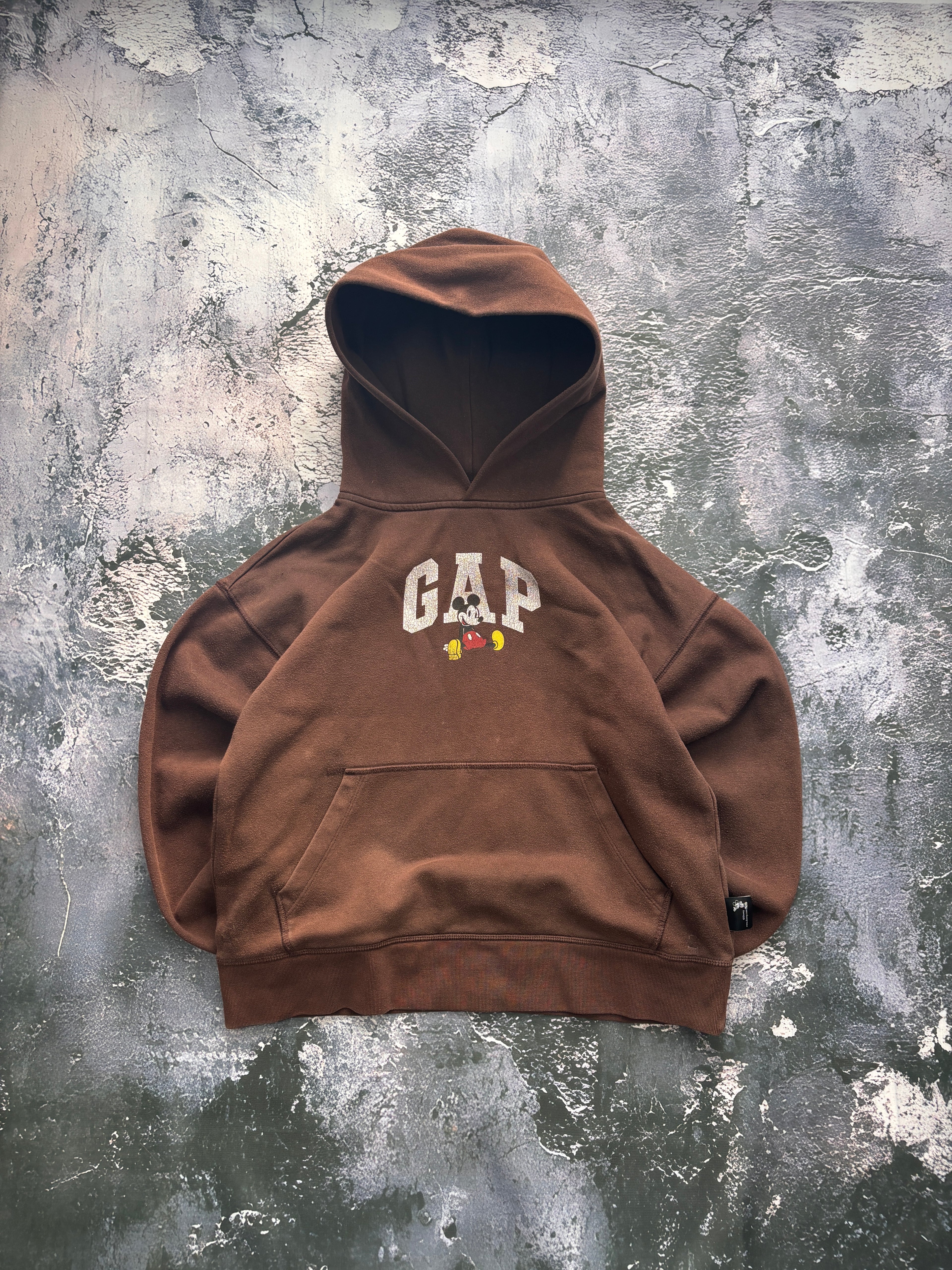 BLUZA HOODIE GAP MYSZKA MIKI PROSTY KRÓJ BROWN