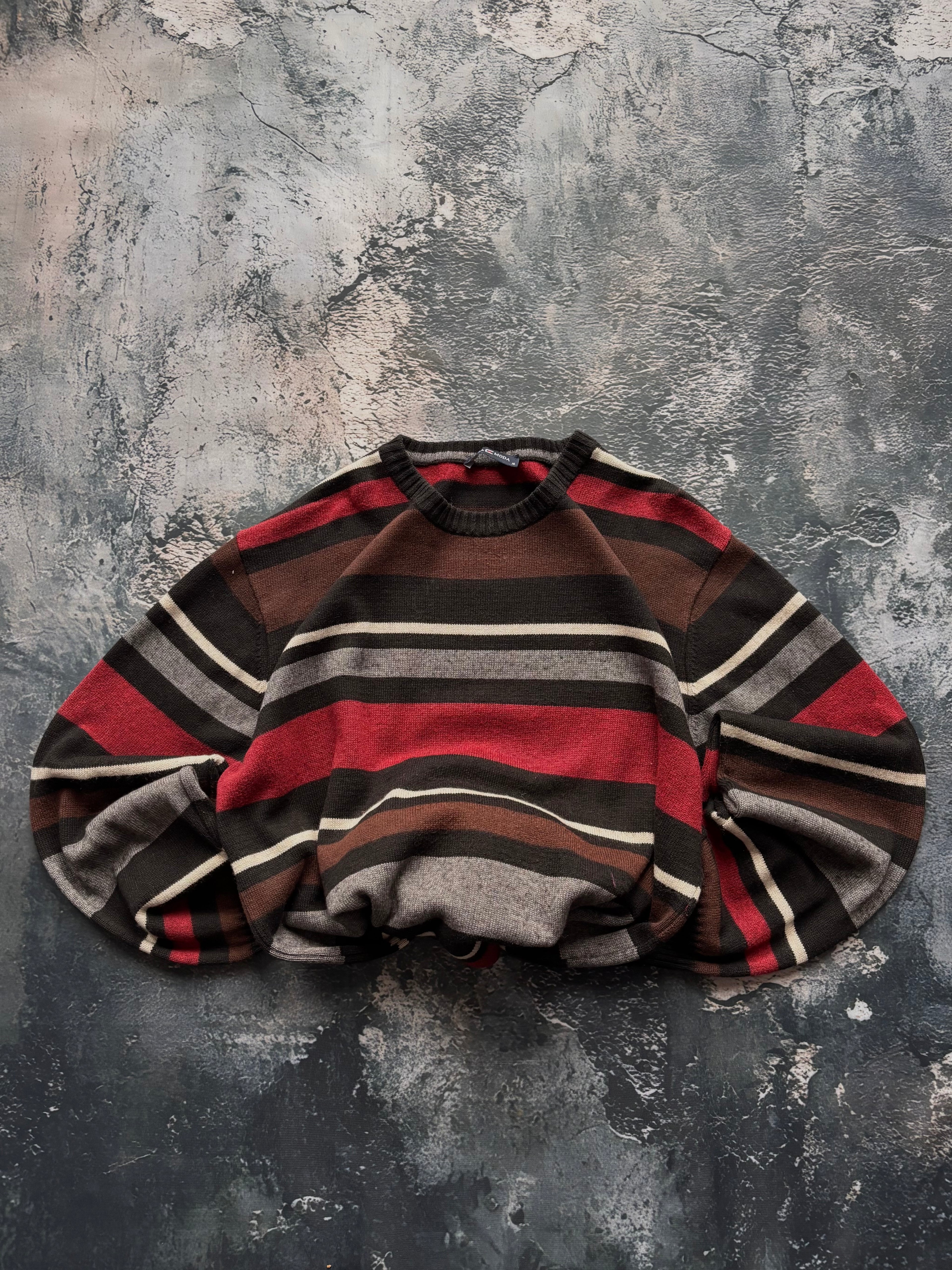 sweter burgundowo czarny