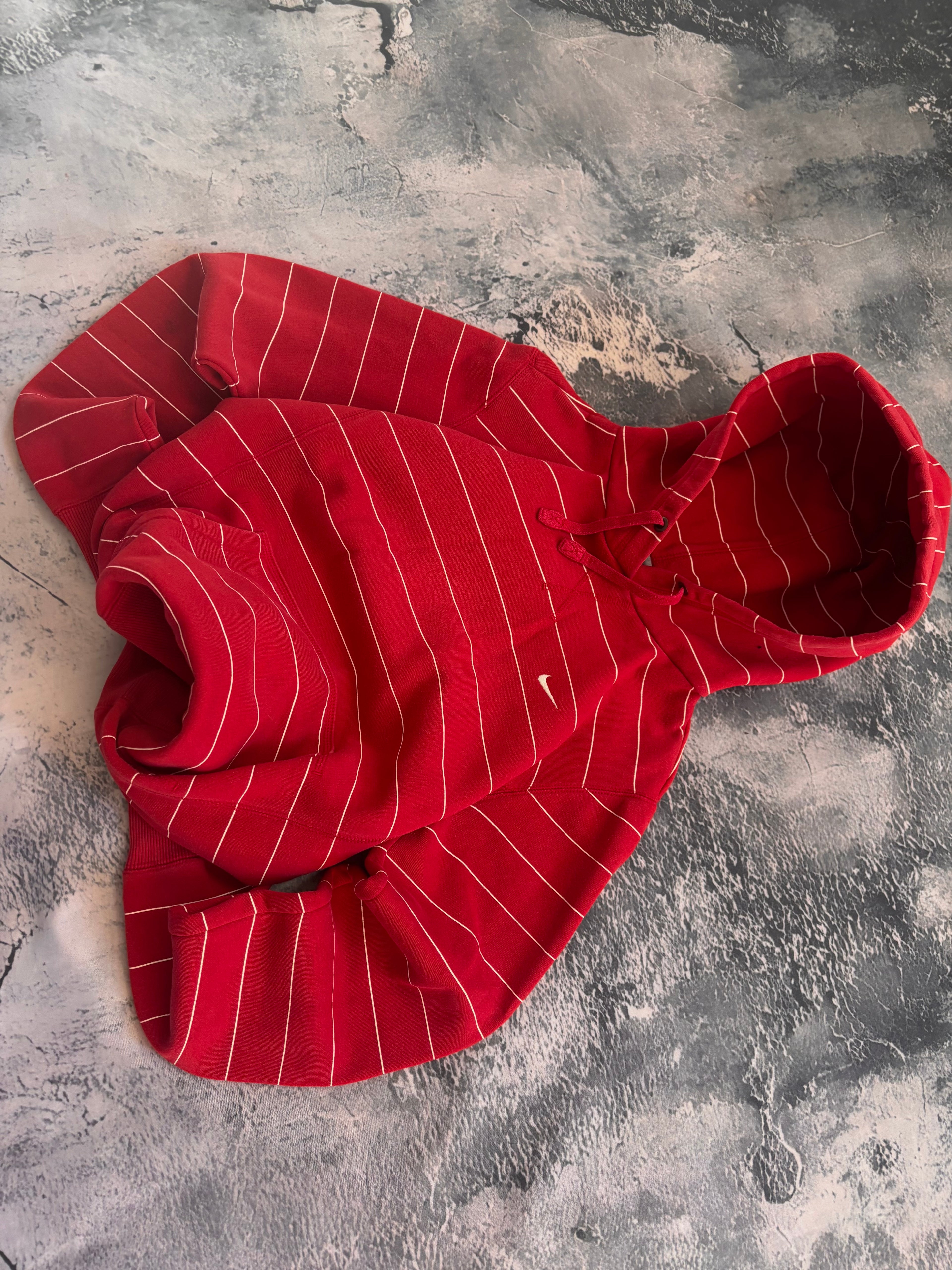 Bluza hoodie Nike paski czerwona oversize vintage oldschool retro 90s streetwear