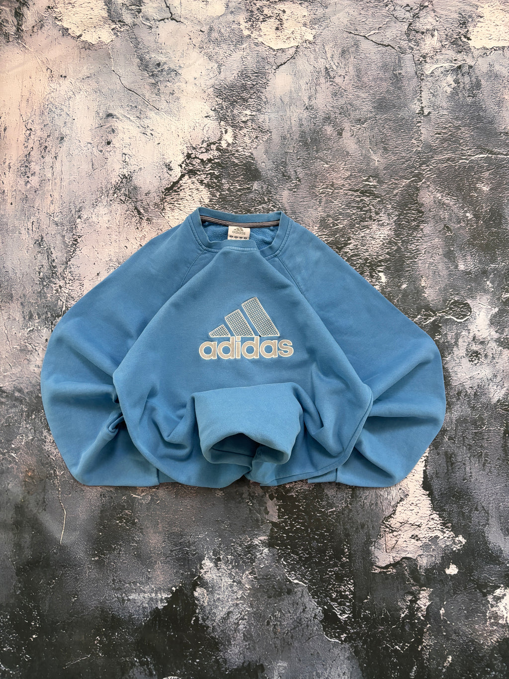 Bluza crewneck niebieska adidas vintage retro 90s