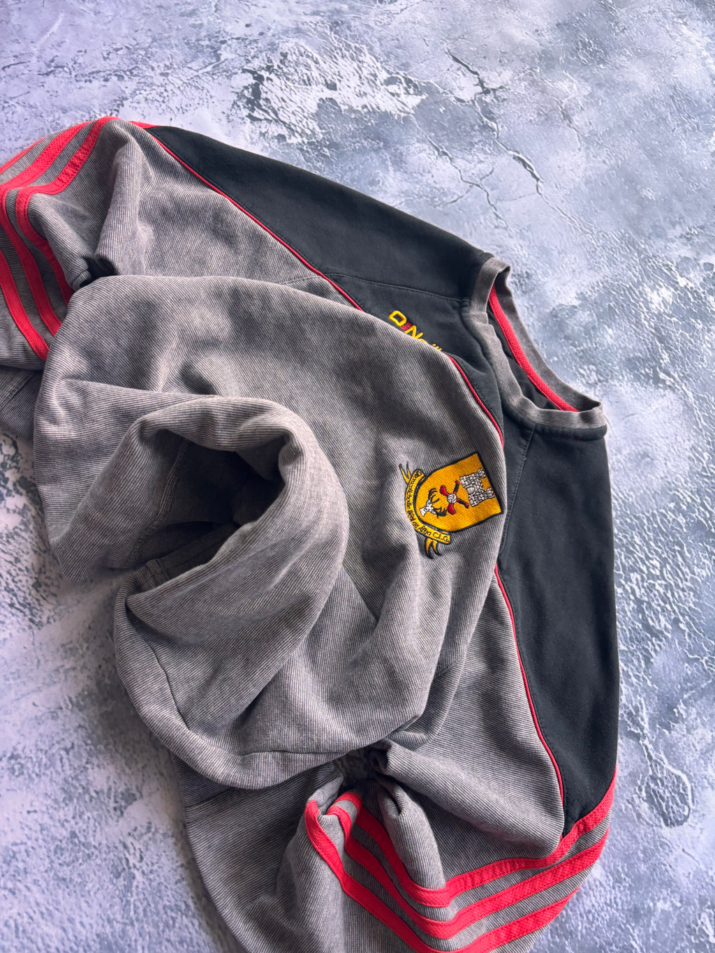 BLUZA uniwersytecka retro szara w paski