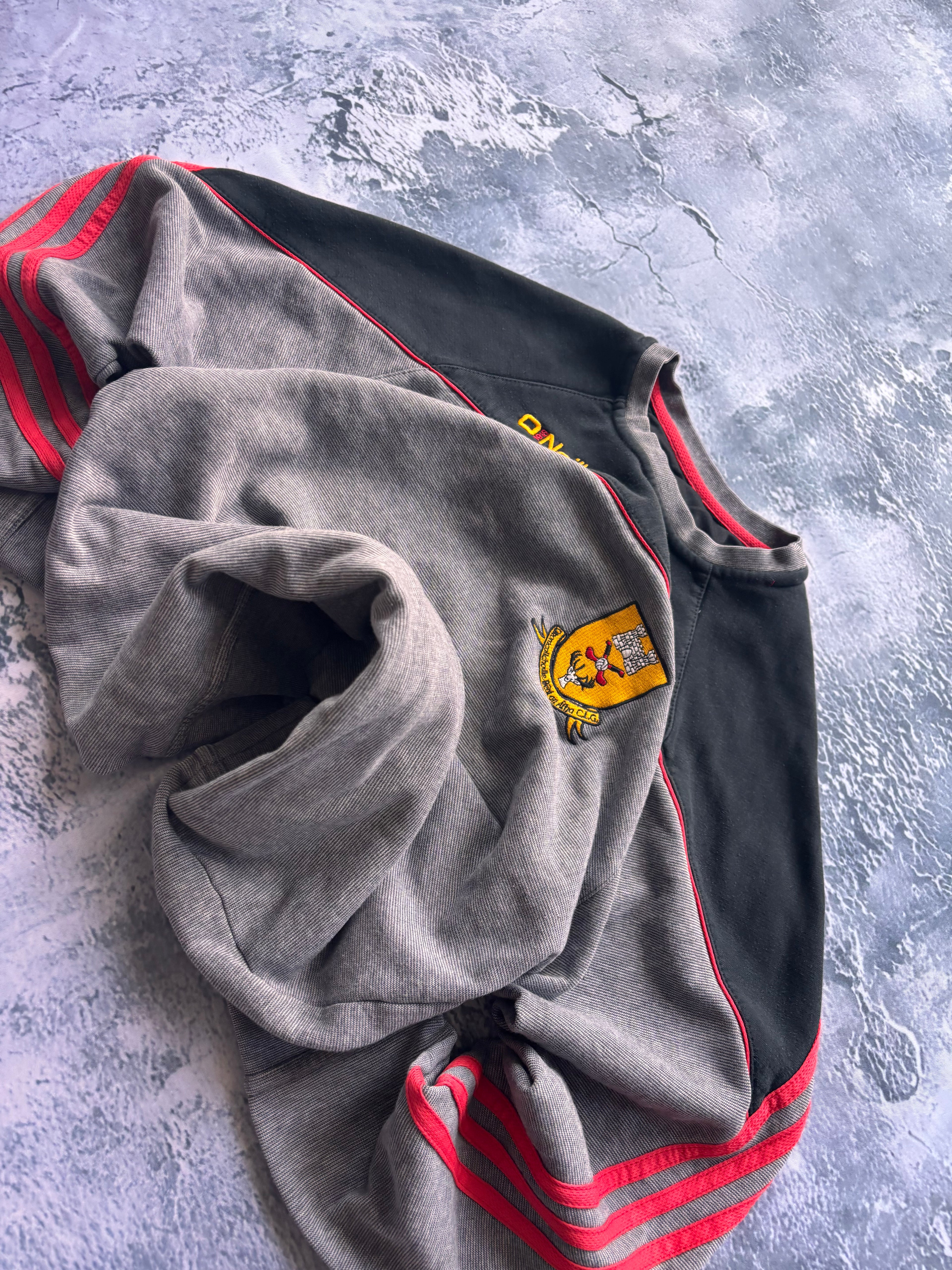 BLUZA uniwersytecka retro szara w paski