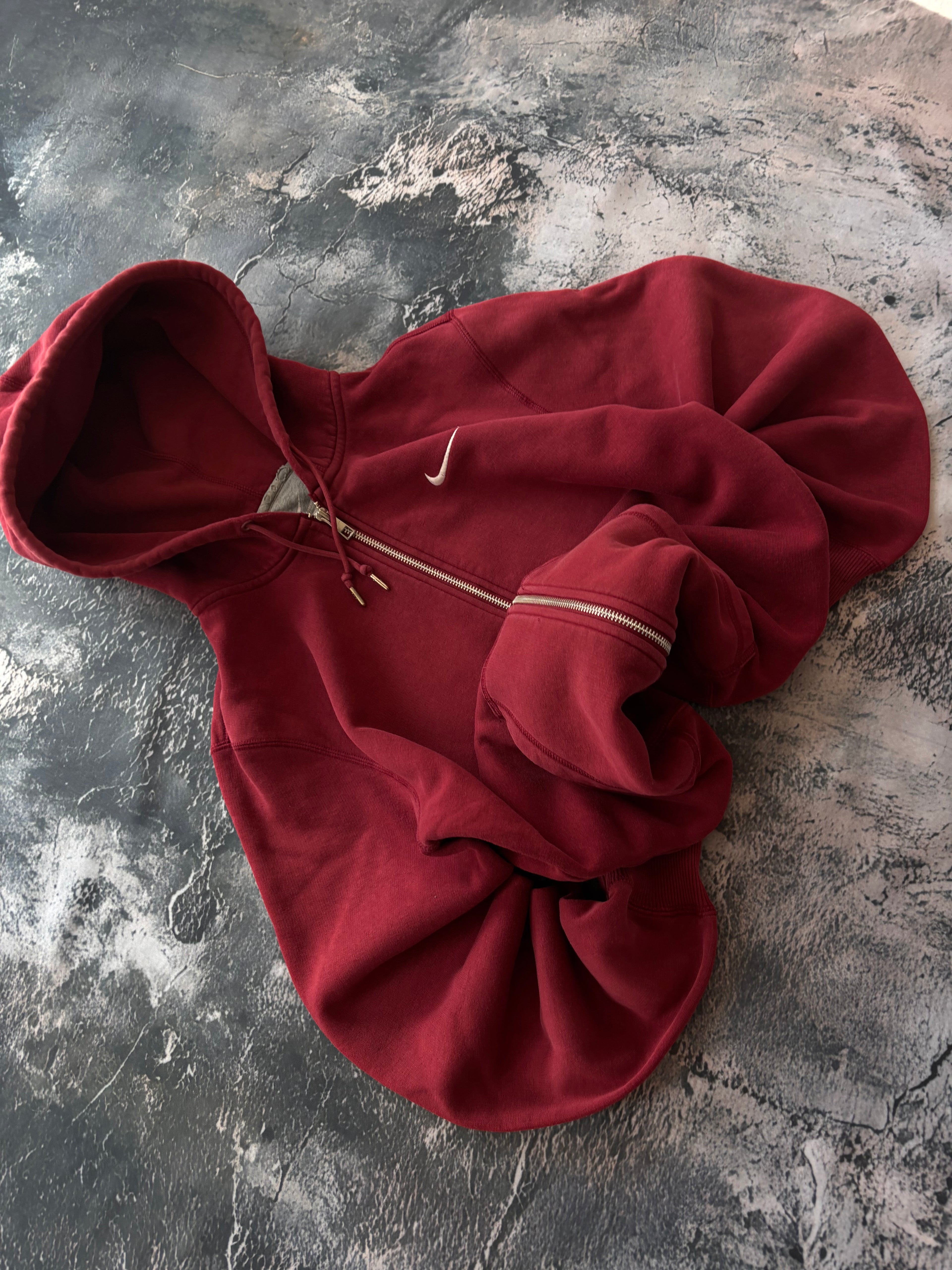 bluza zip hoodie Nike vintage czerwona  retro american streetwear
