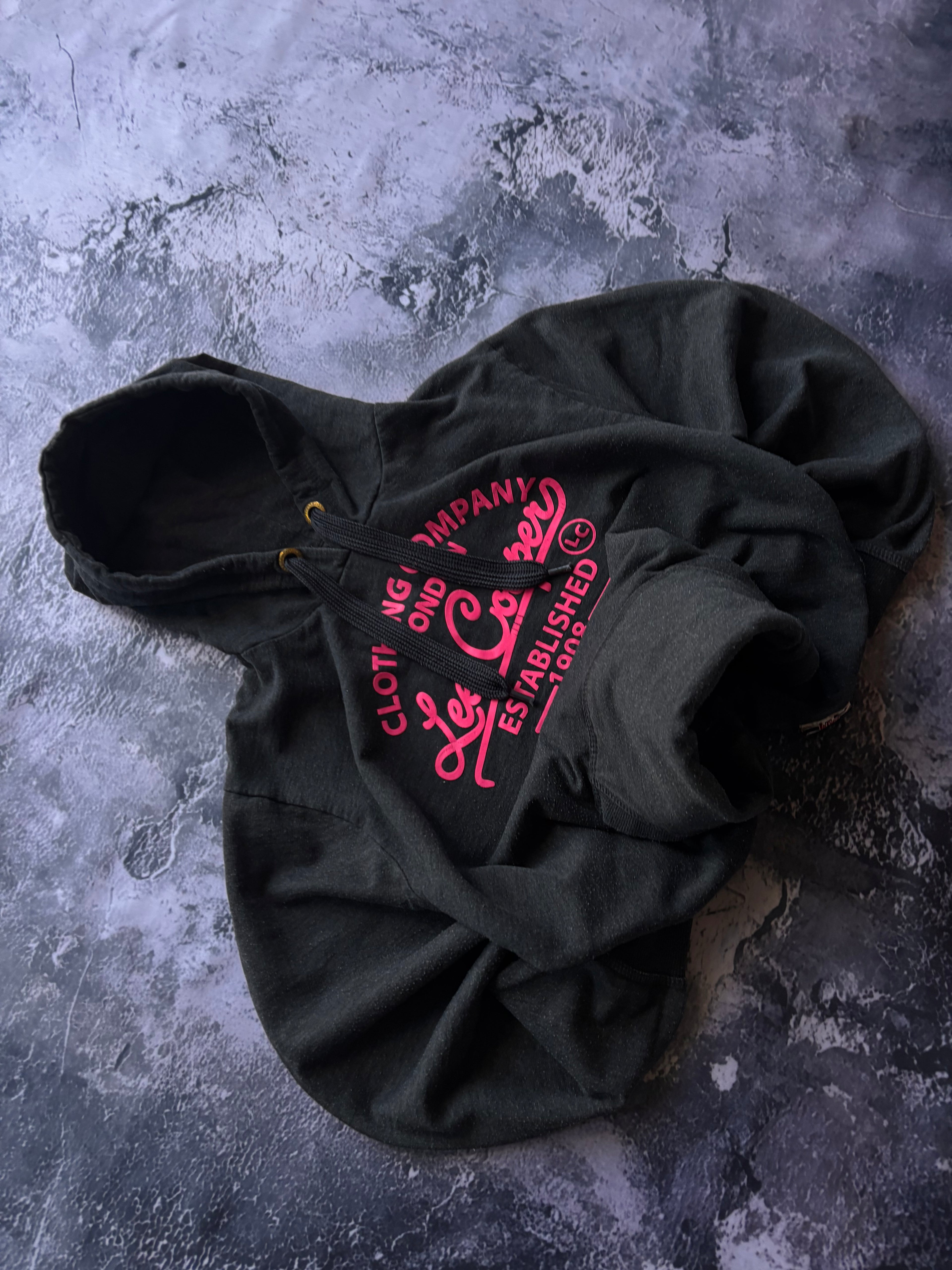 bluza hoodie pink retro lee Cooper czarna oversize