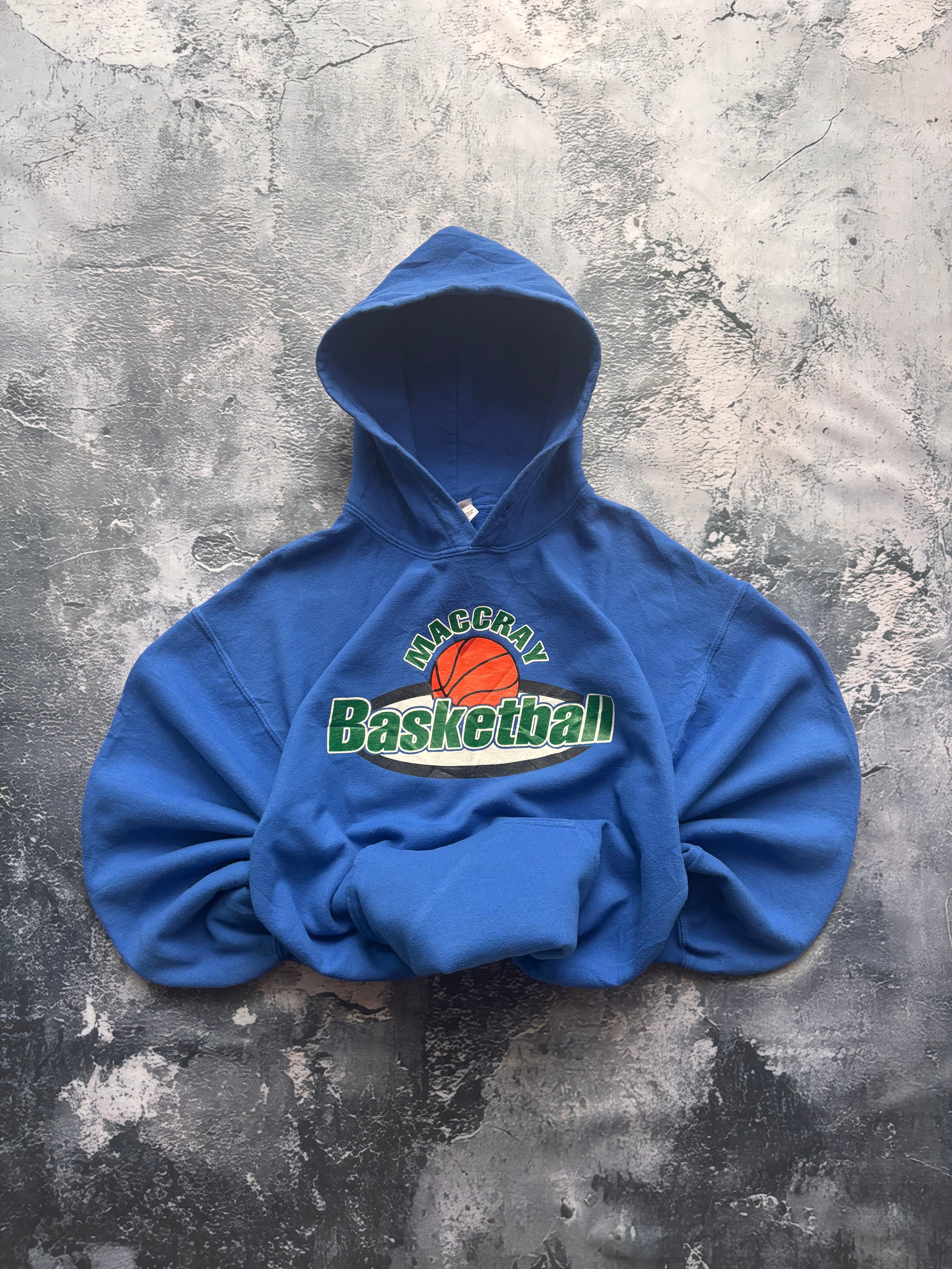 bluza hoodie vintage niebieska vintage BASKETBALL