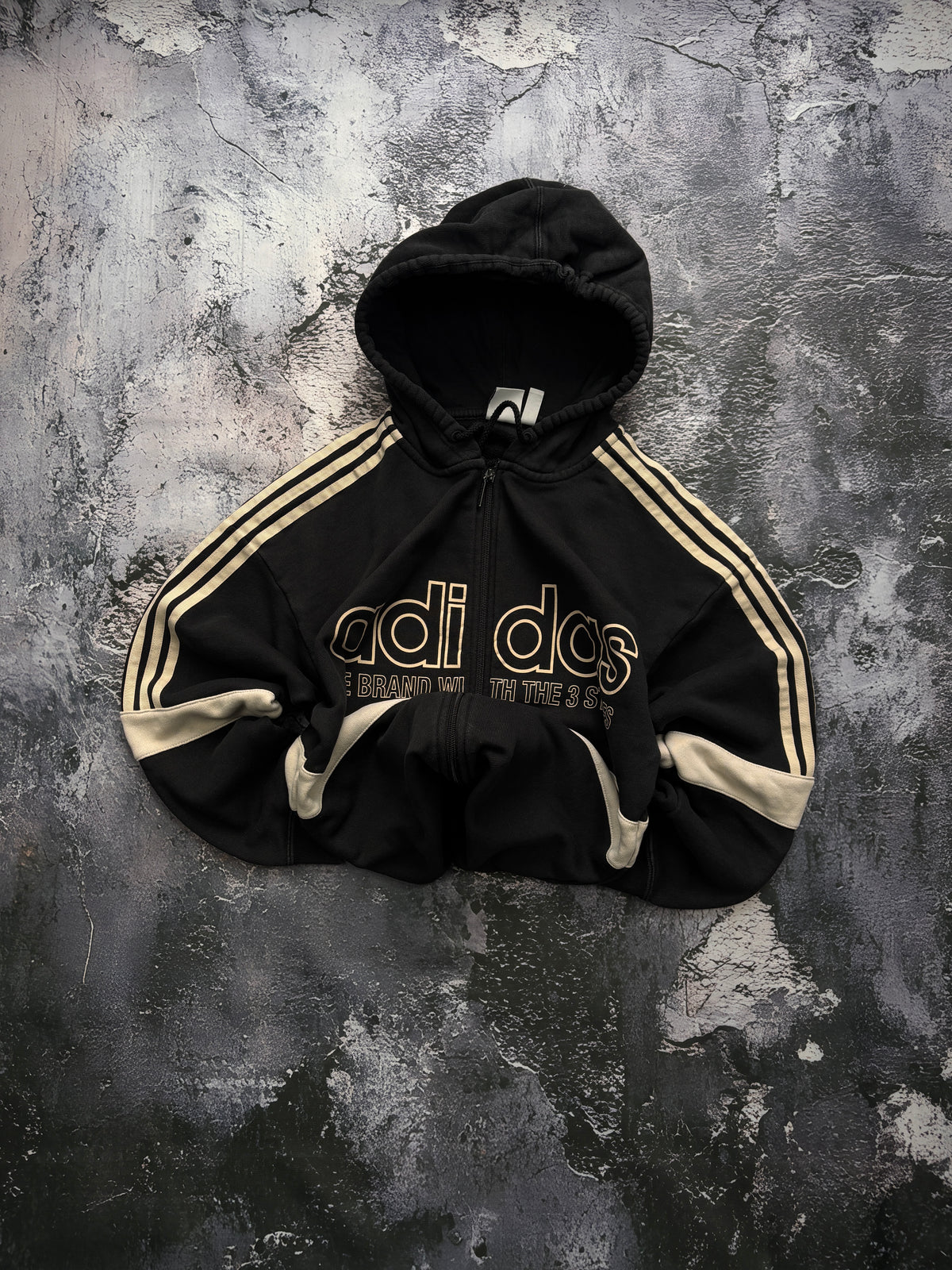 BLUZA ZIP HOODIE ADIDAS RETRO W PASKI KLASYCZNA BIG LOGO