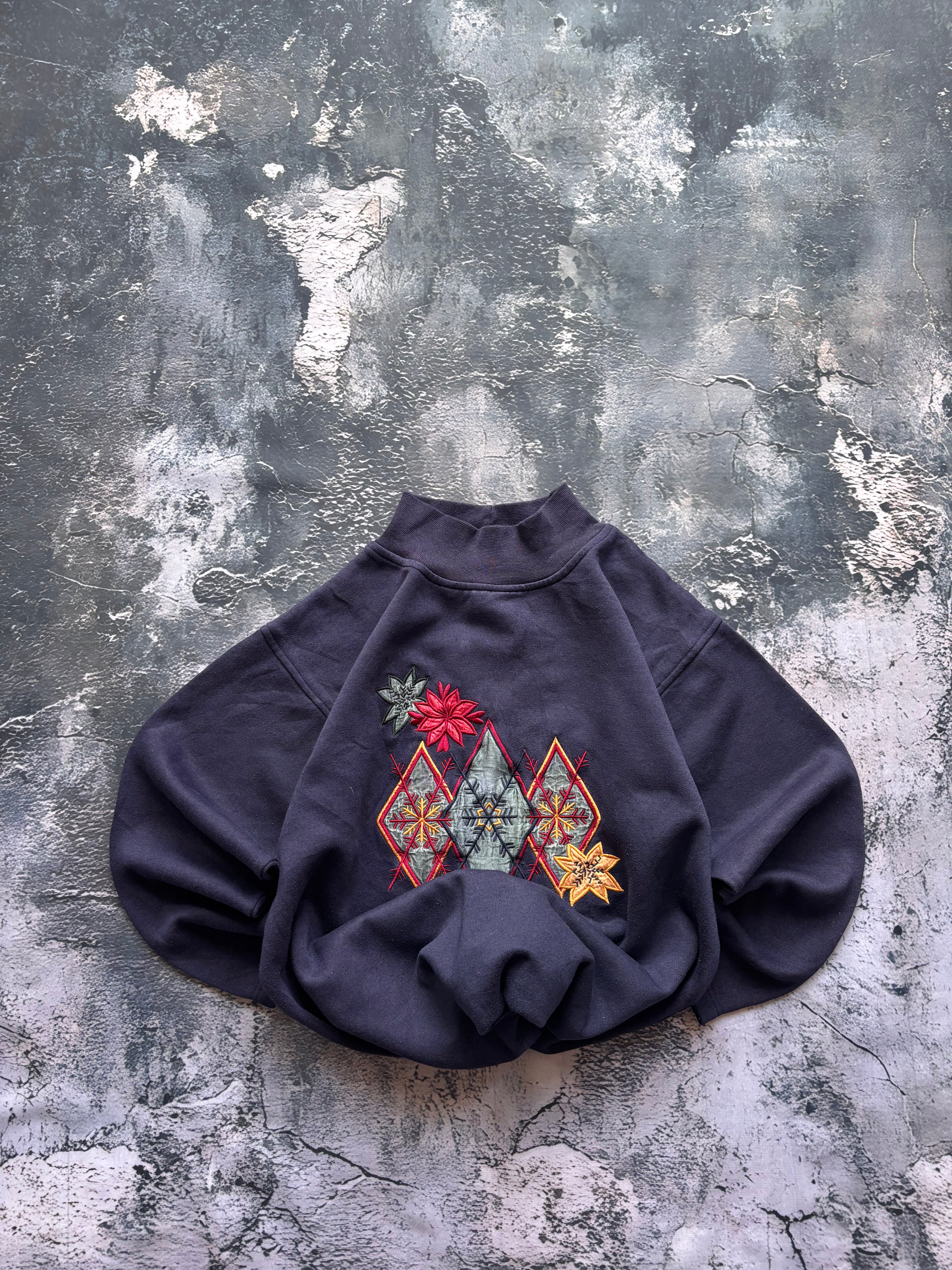 Longsleeve haftowany oversize vintage oldschool retro 90s cozy streetwear