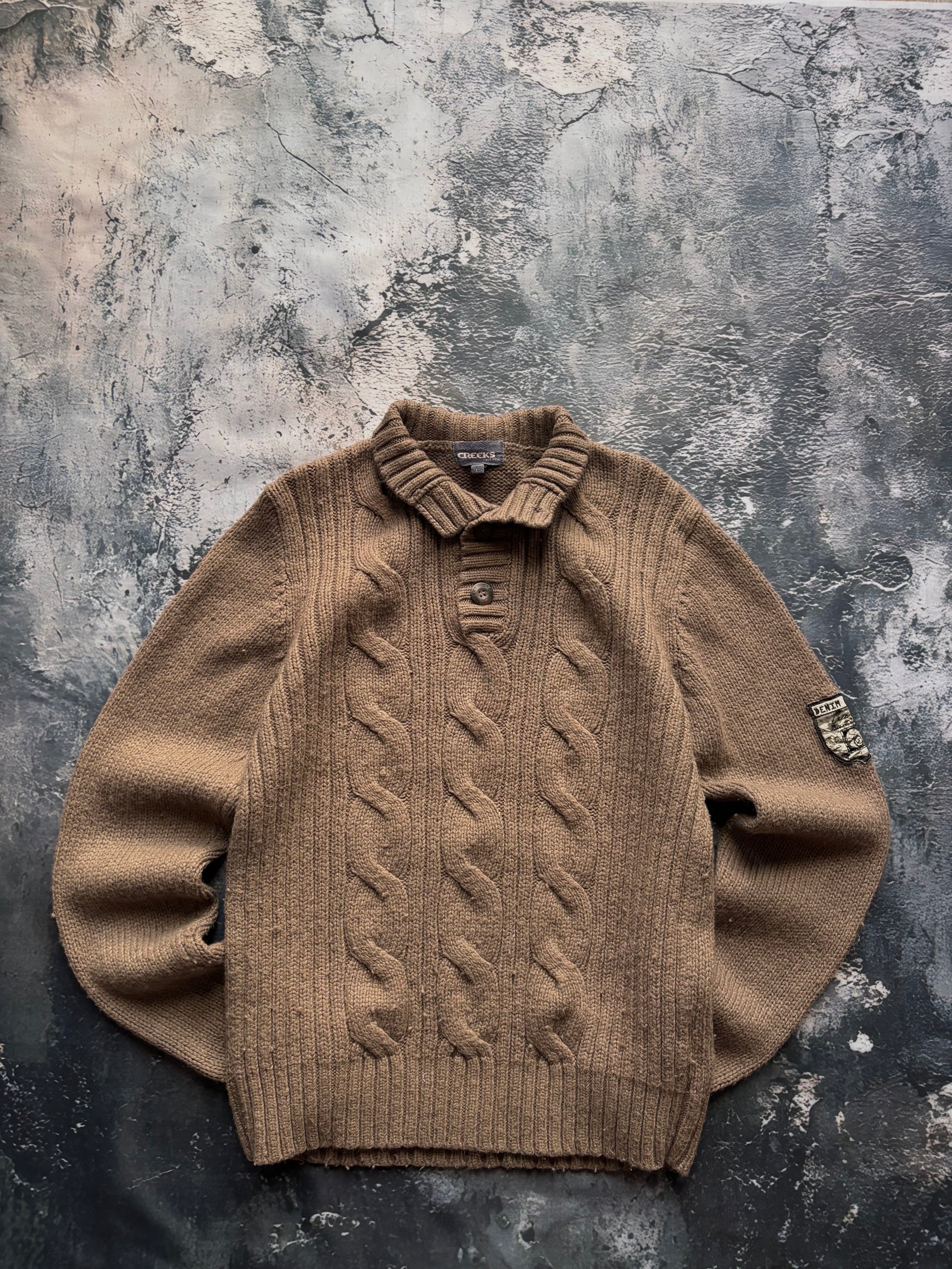 sweter wełniany nylon beżowy