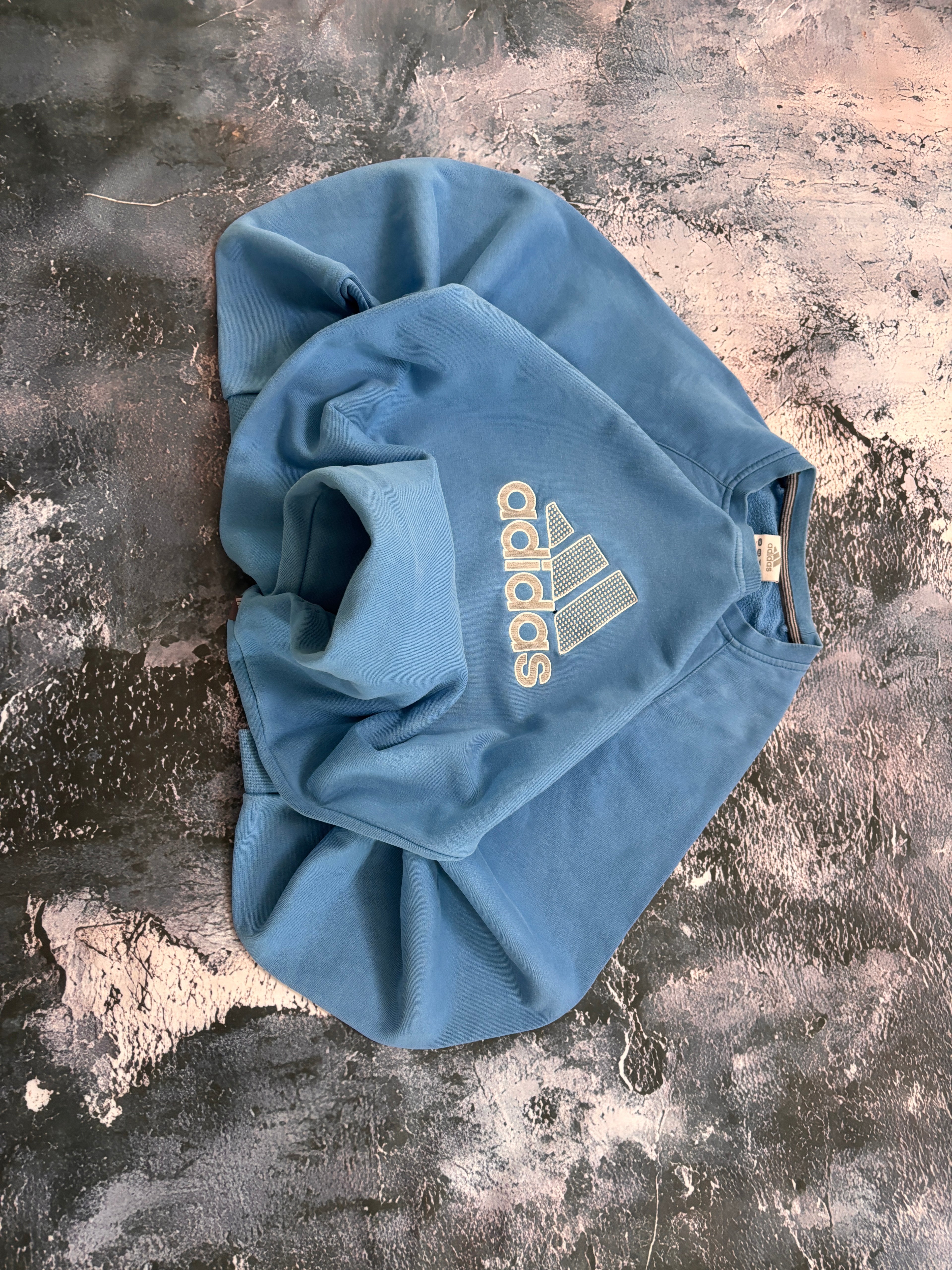 Bluza crewneck niebieska adidas vintage retro 90s