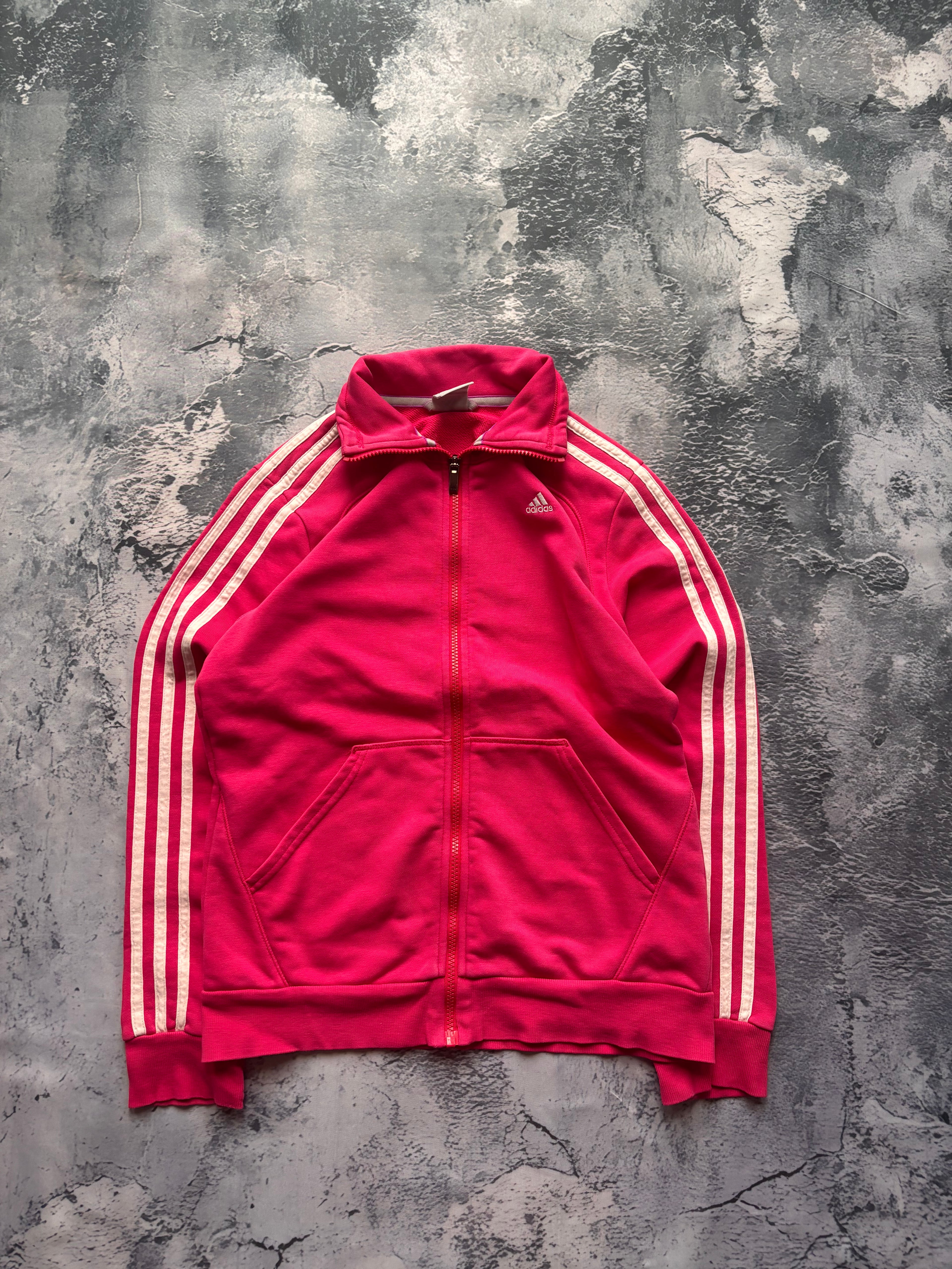 bluza zip pink w paski vintage 90s prosty krój