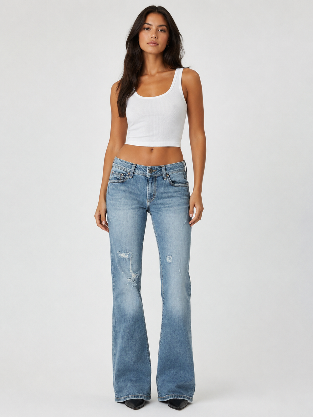 Bootcut jeans spodnie vintage biały jeans