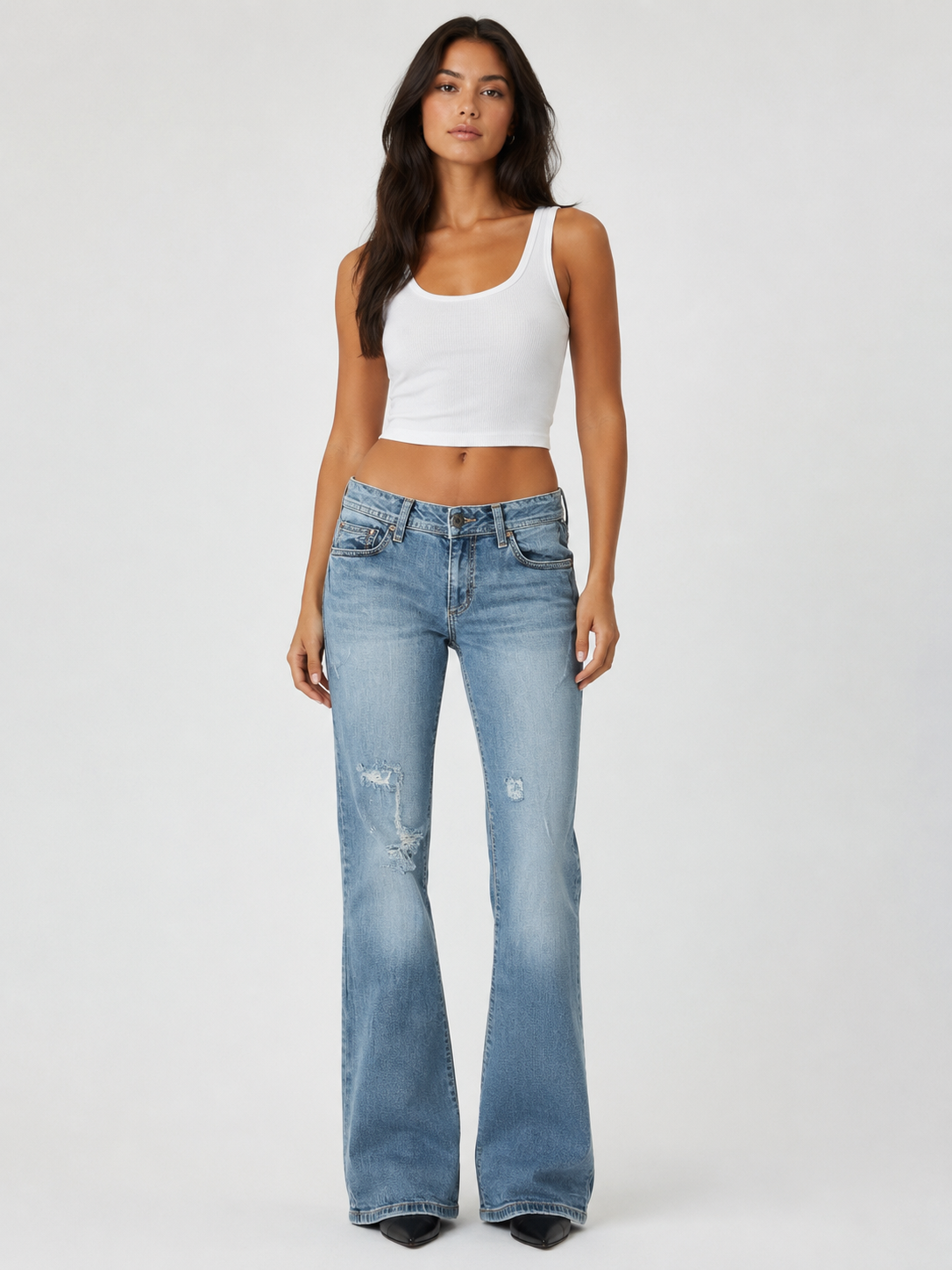 Bootcut jeans spodnie vintage biały jeans
