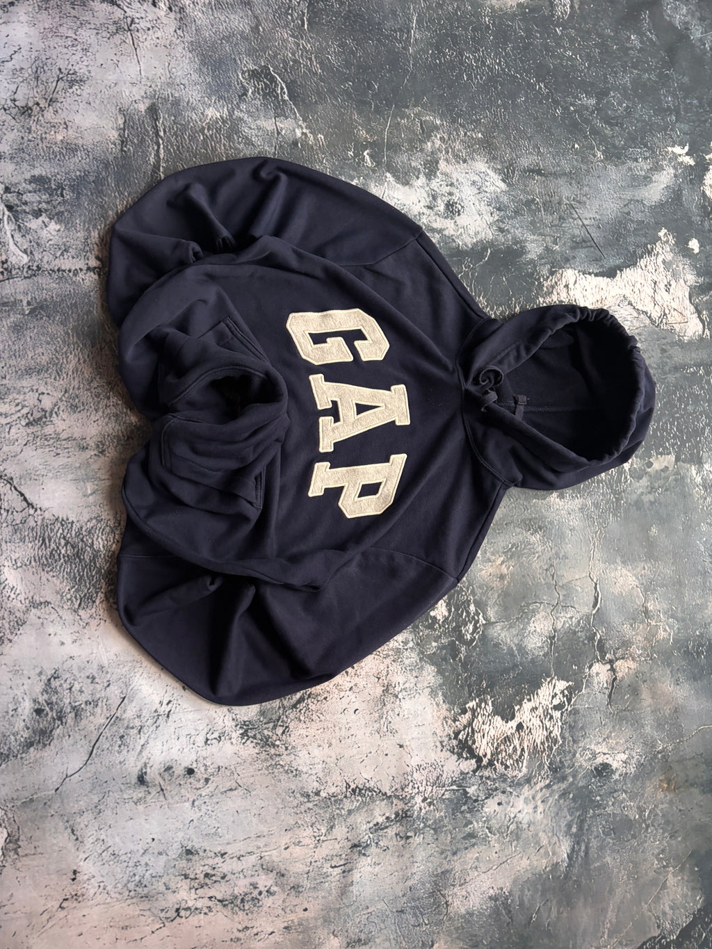 BLUZA HOODIE GAP BASIC BIG LOGO GRANATOWA