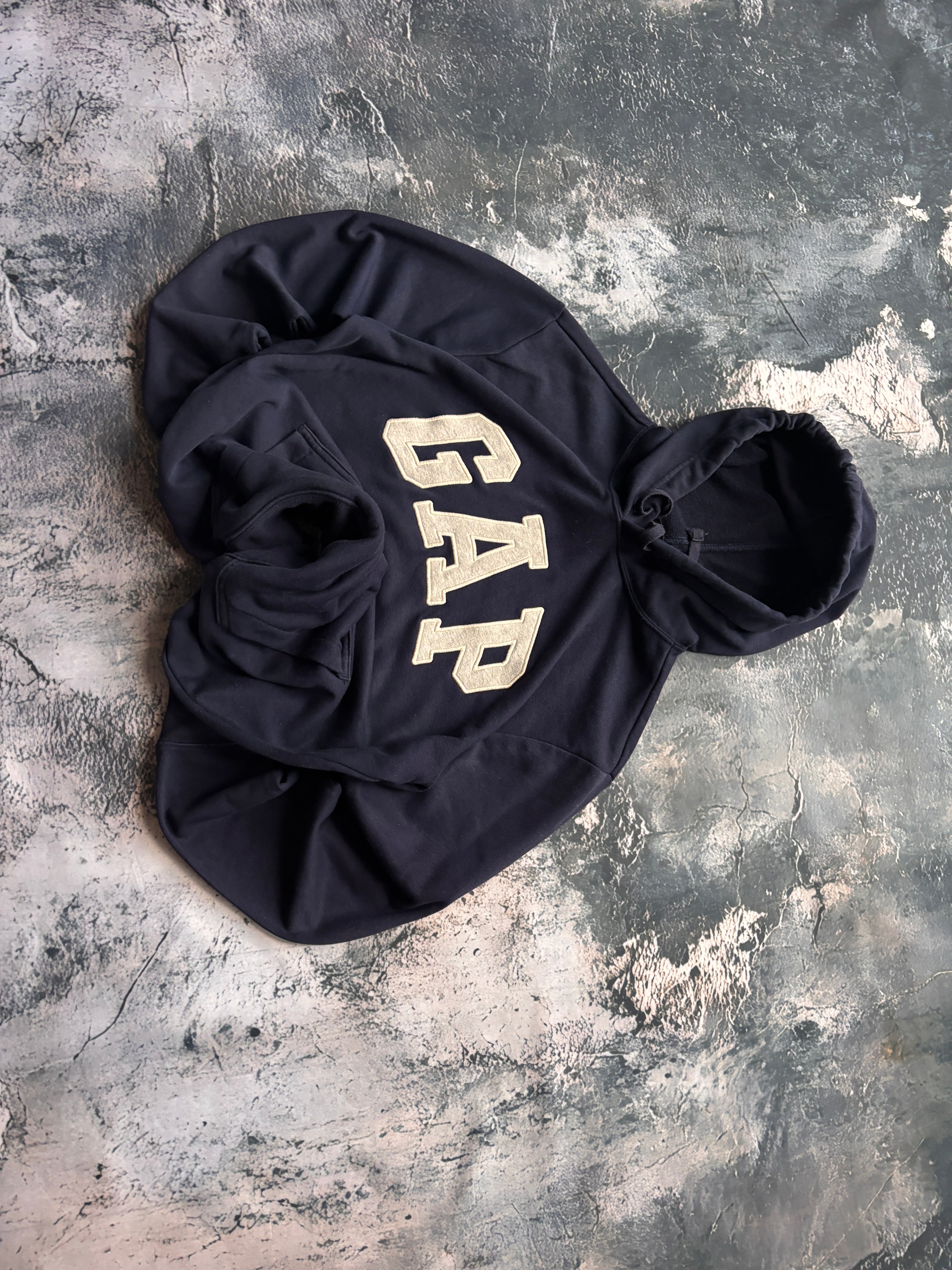 BLUZA HOODIE GAP BASIC BIG LOGO GRANATOWA
