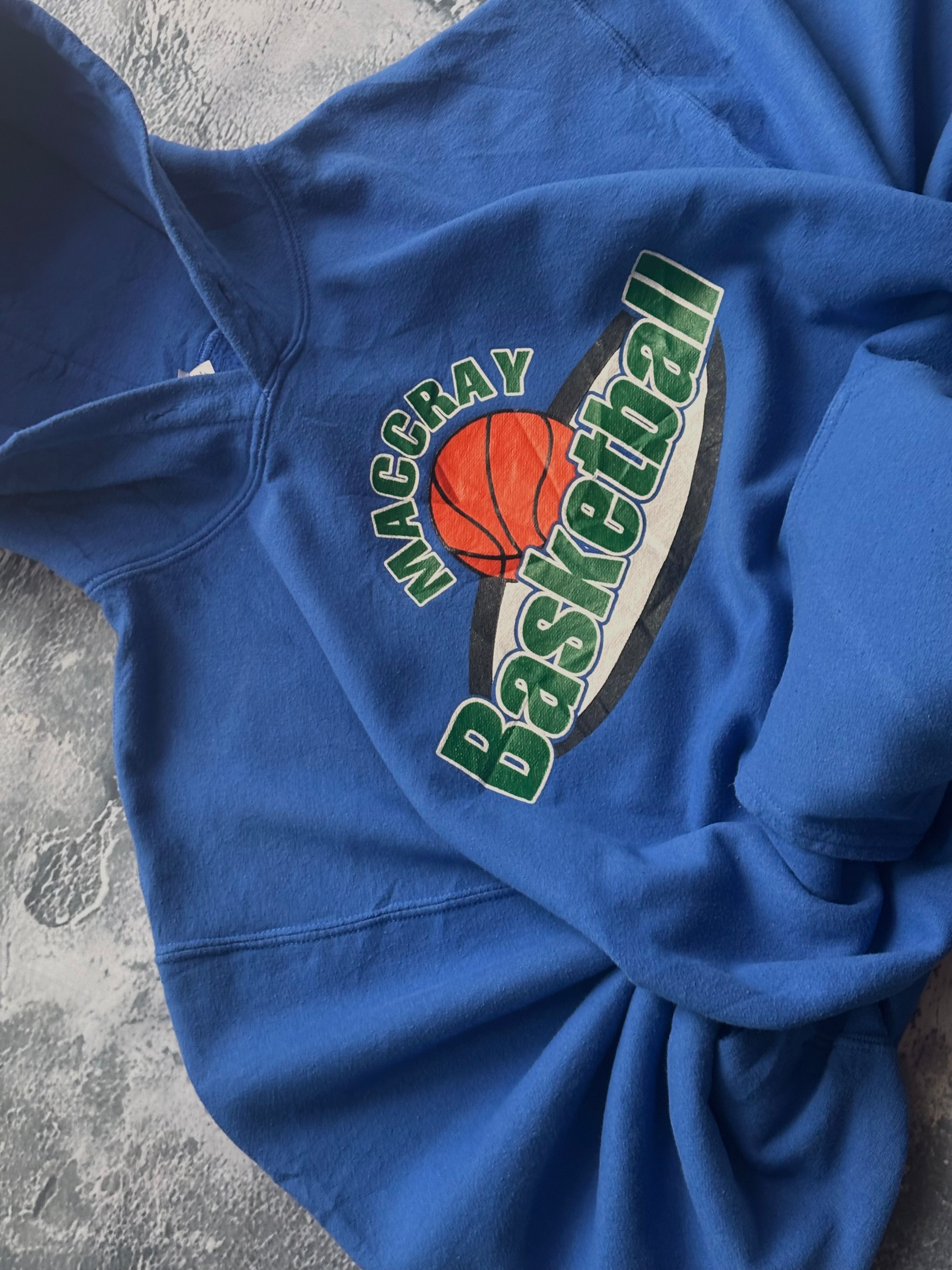 bluza hoodie vintage niebieska vintage BASKETBALL