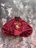 Bluza crewneck burgund haft oversize vintage oldschool 90s made in USA streetwear