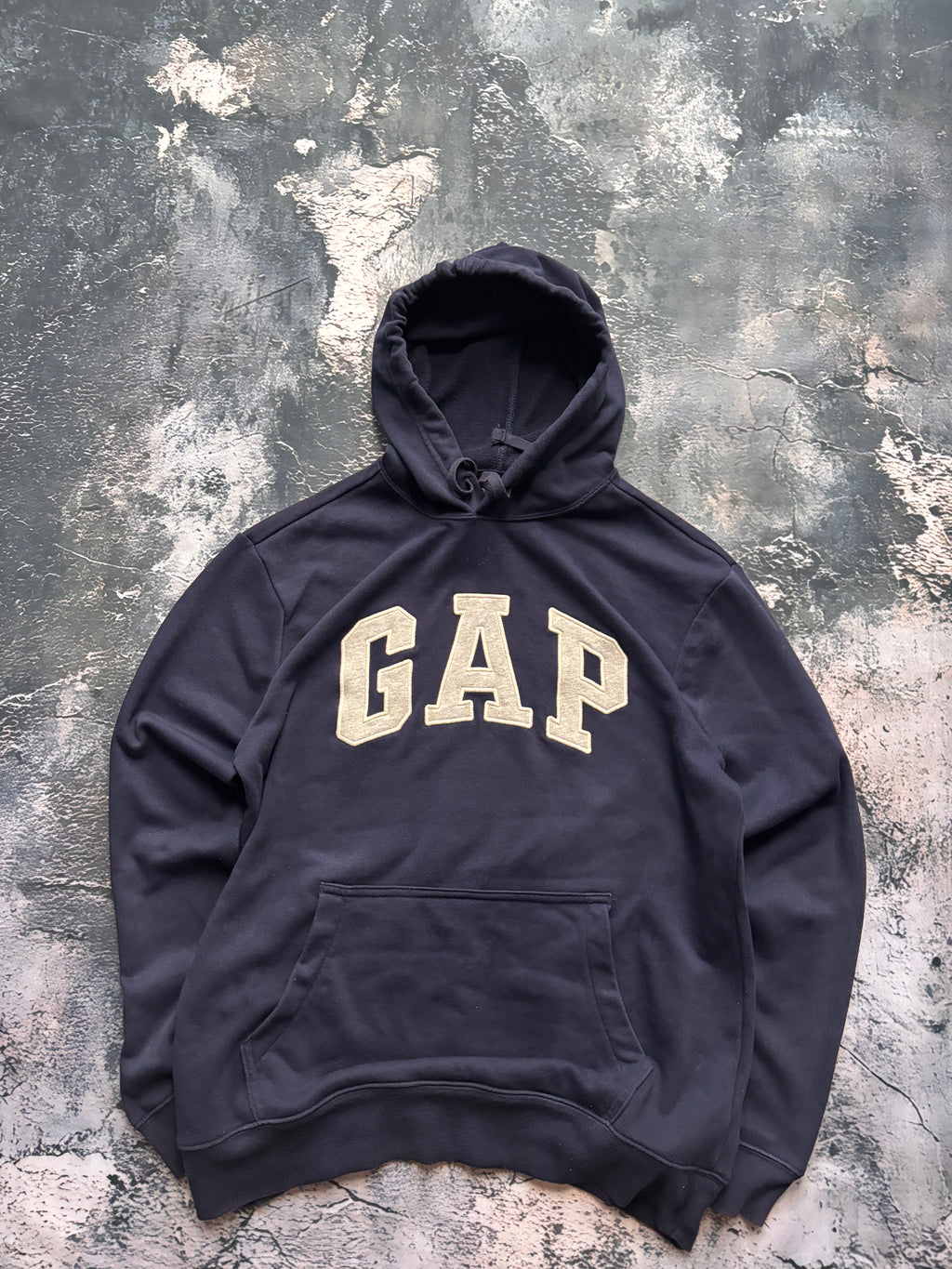 BLUZA HOODIE GAP BASIC BIG LOGO GRANATOWA
