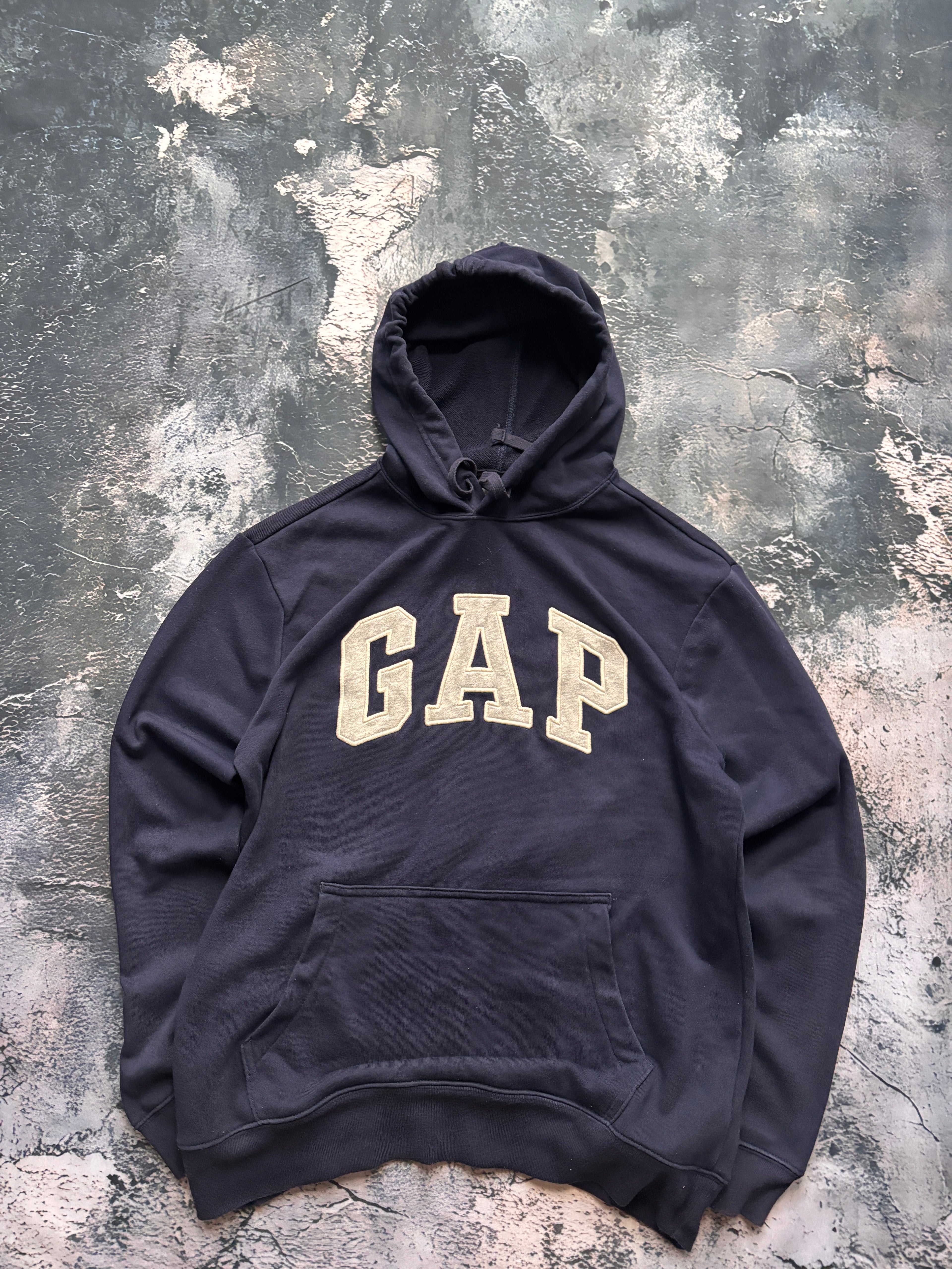 BLUZA HOODIE GAP BASIC BIG LOGO GRANATOWA