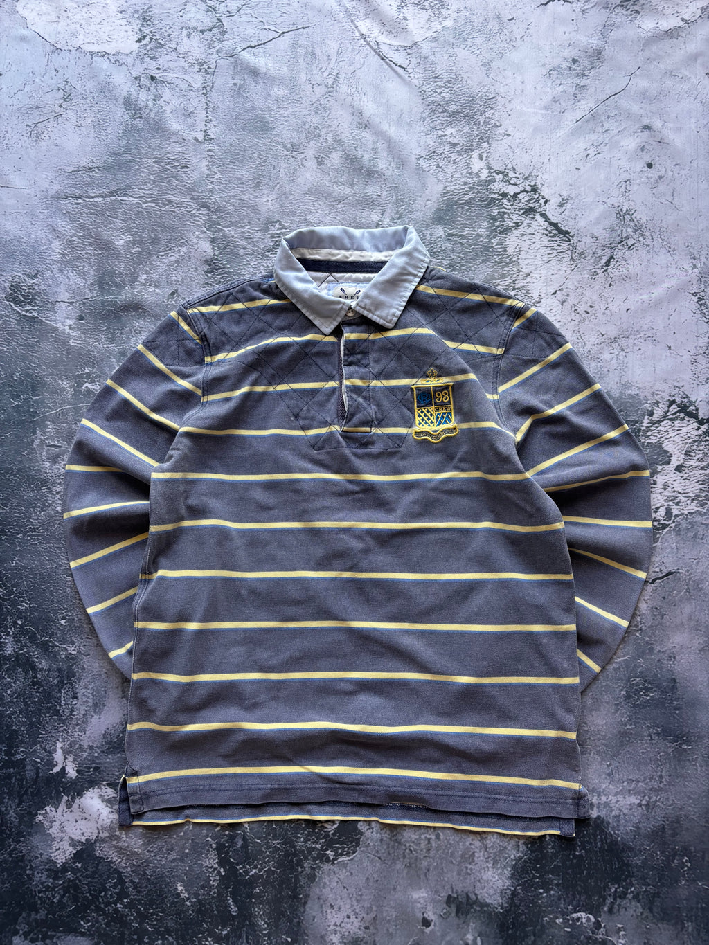 bluza crewneck jeansowa unikat żółto-niebieska vintage