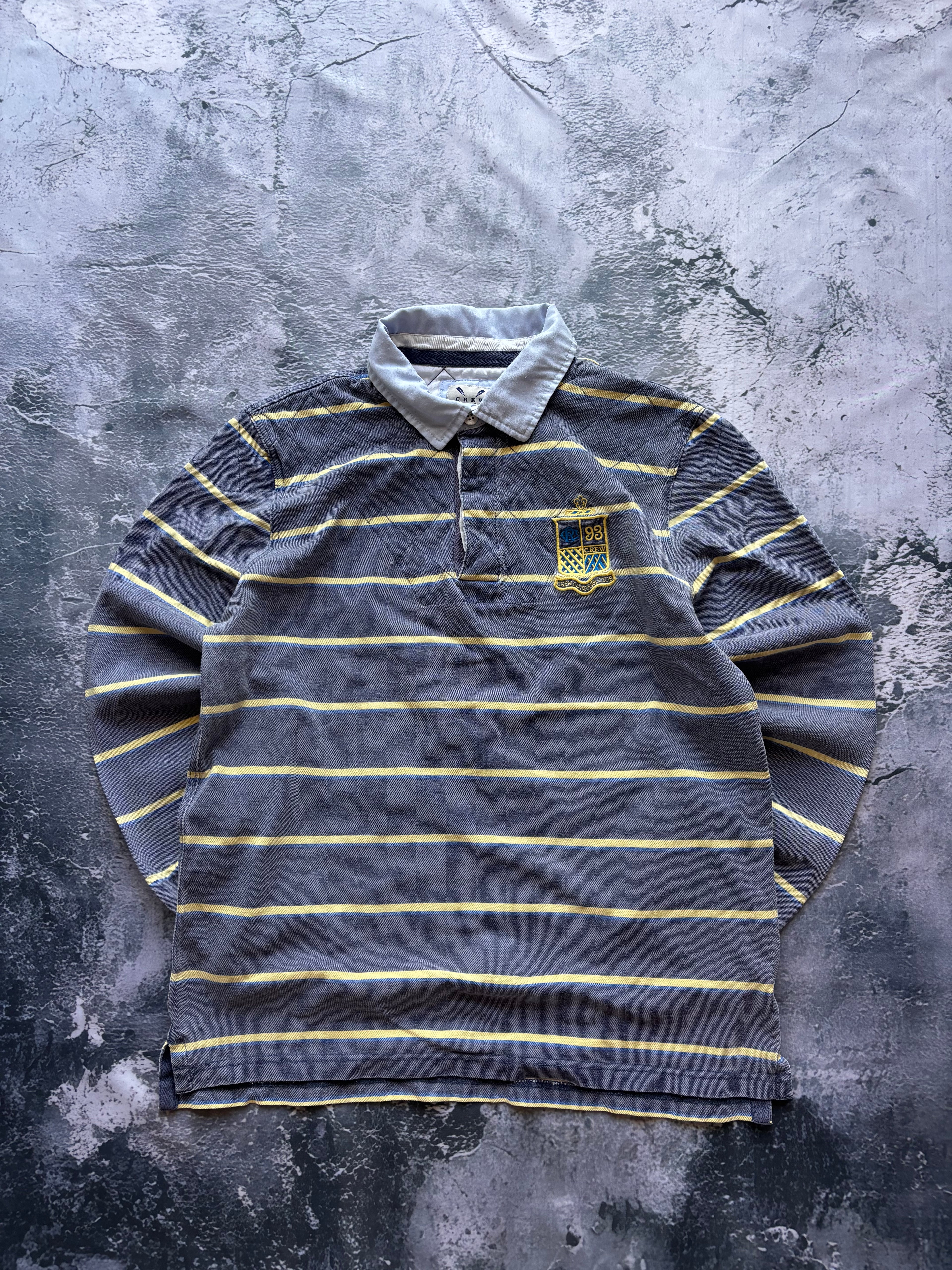 bluza crewneck jeansowa unikat żółto-niebieska vintage