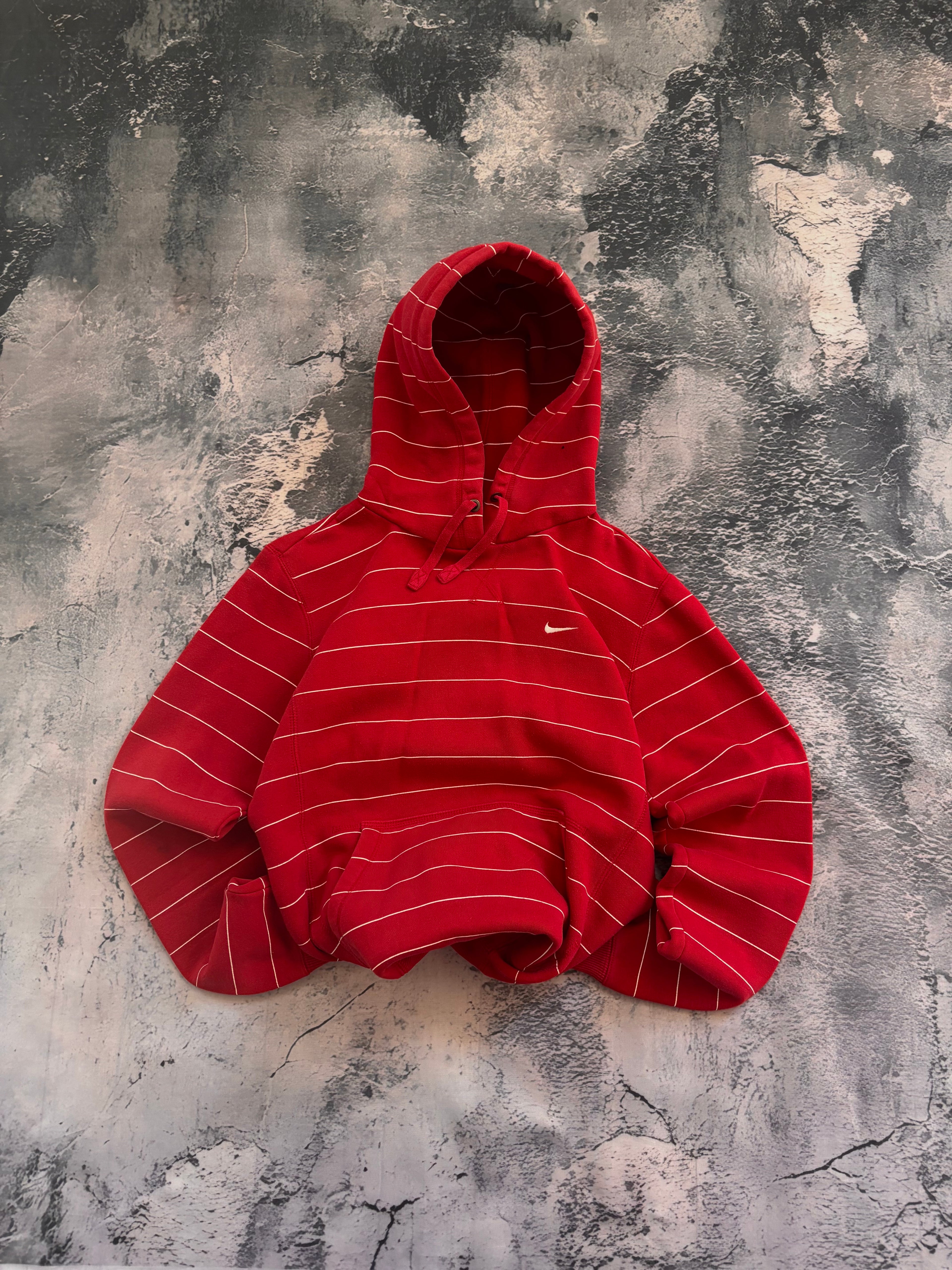 Bluza hoodie Nike paski czerwona oversize vintage oldschool retro 90s streetwear