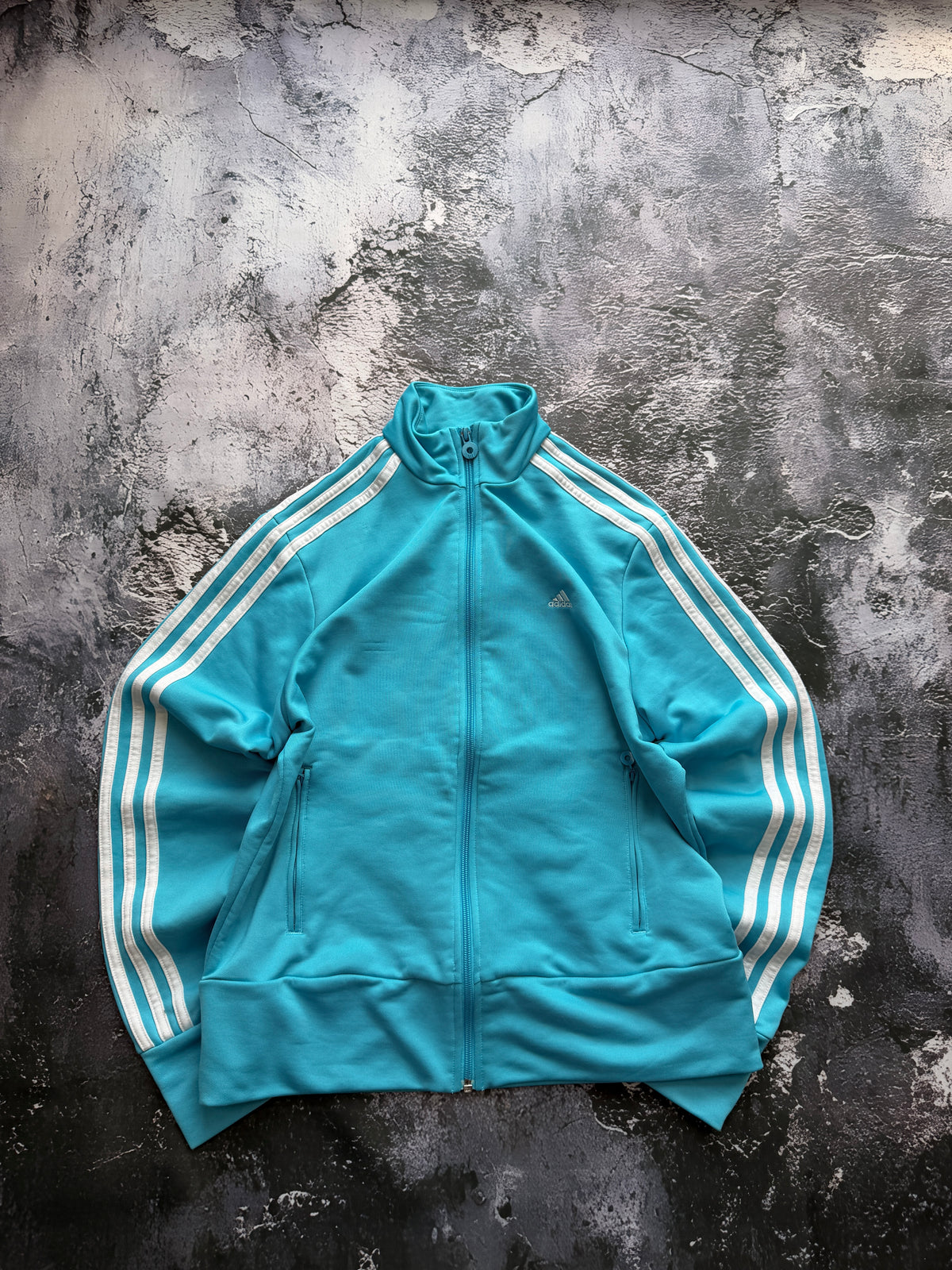 BLUZA ZIP ADIDAS TIFFANY BLUE W PASKI KLASYCZNA BASIC