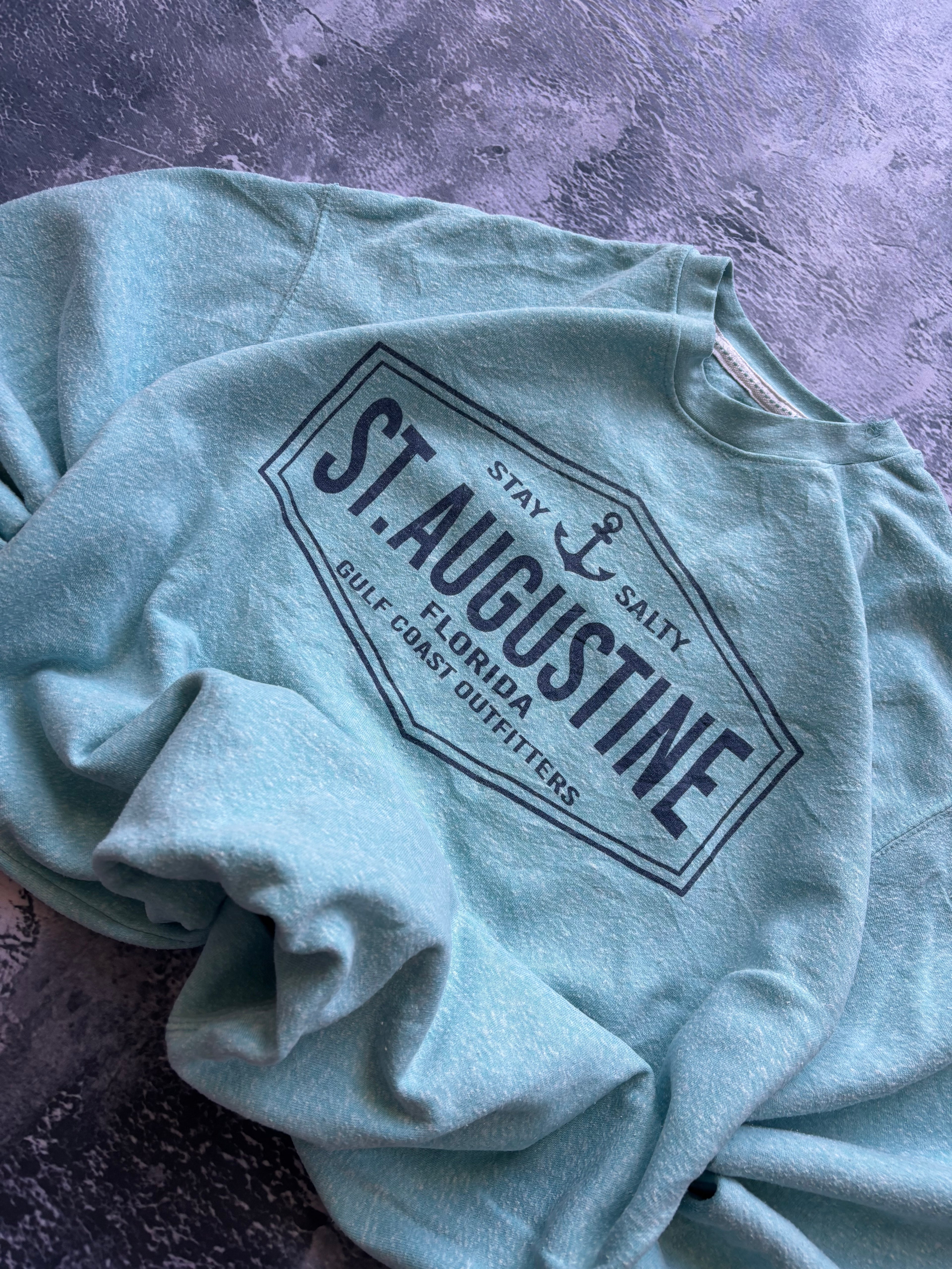 bluza crewneck morska vintage 90s