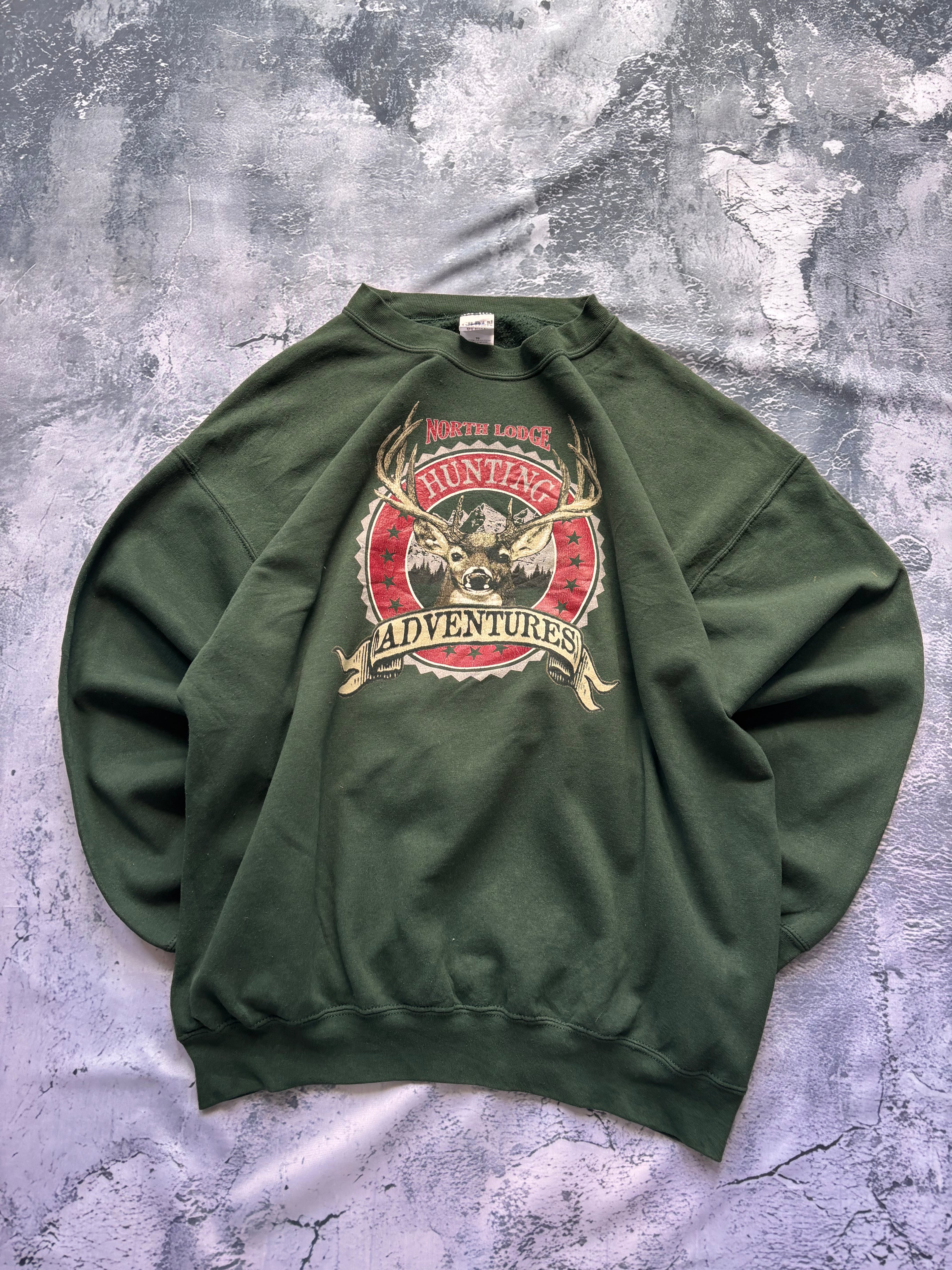 bluza crewneck ciemnozielona HUNTING grafika