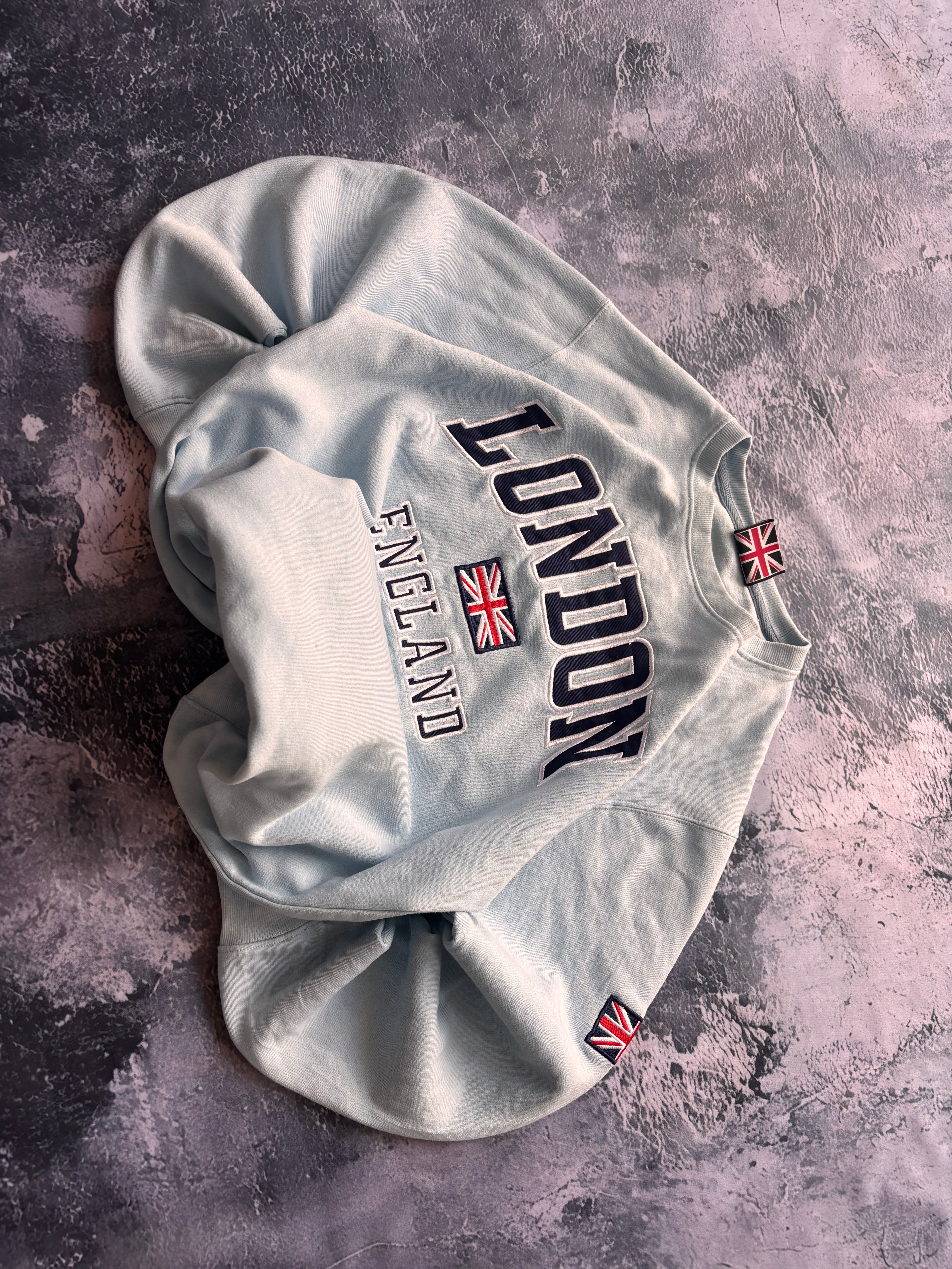 Bluza crewneck vintage baby blue vintage retro American streetwear