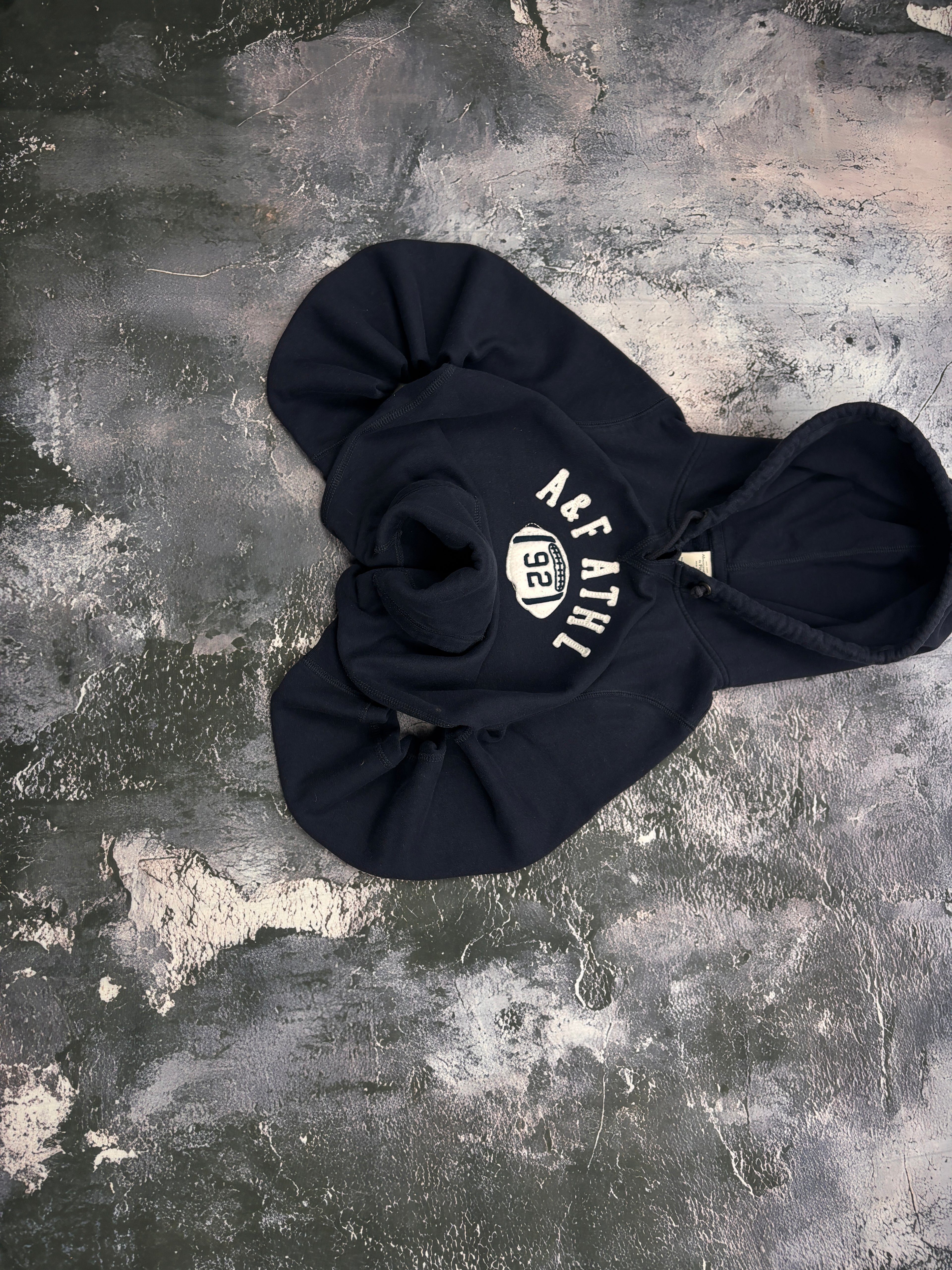 BLUZA HOODIE ABERCROMBIE FOOTBALL VINTAGE GRANAT