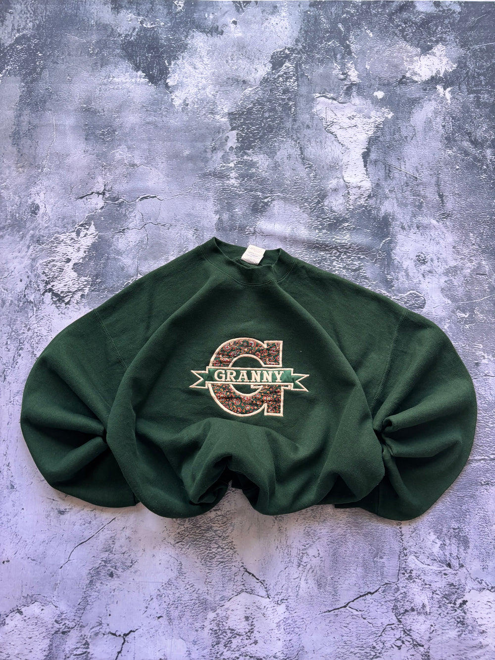 bluza crewneck GRANNY HAFT vintage ciemnozielona