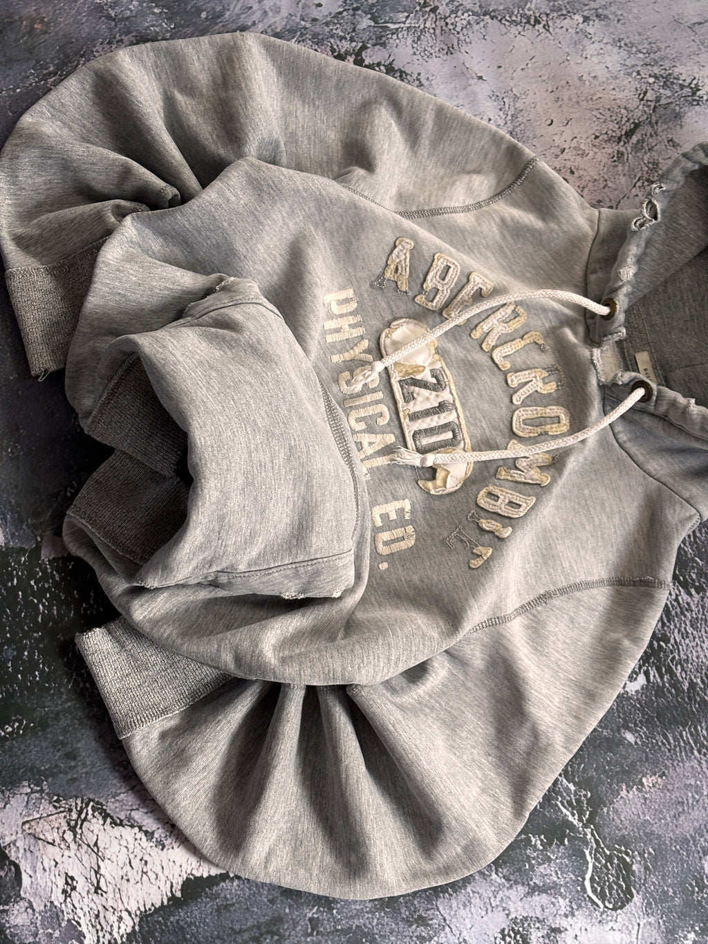 BLUZA HOODIE Abercrombie EFEKT DISTRESSED CUSTOM vintage retro basic