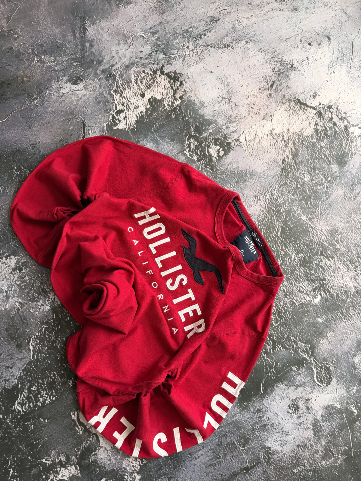 koszulka longsleeve HOLLISTER red y2k prosty krój