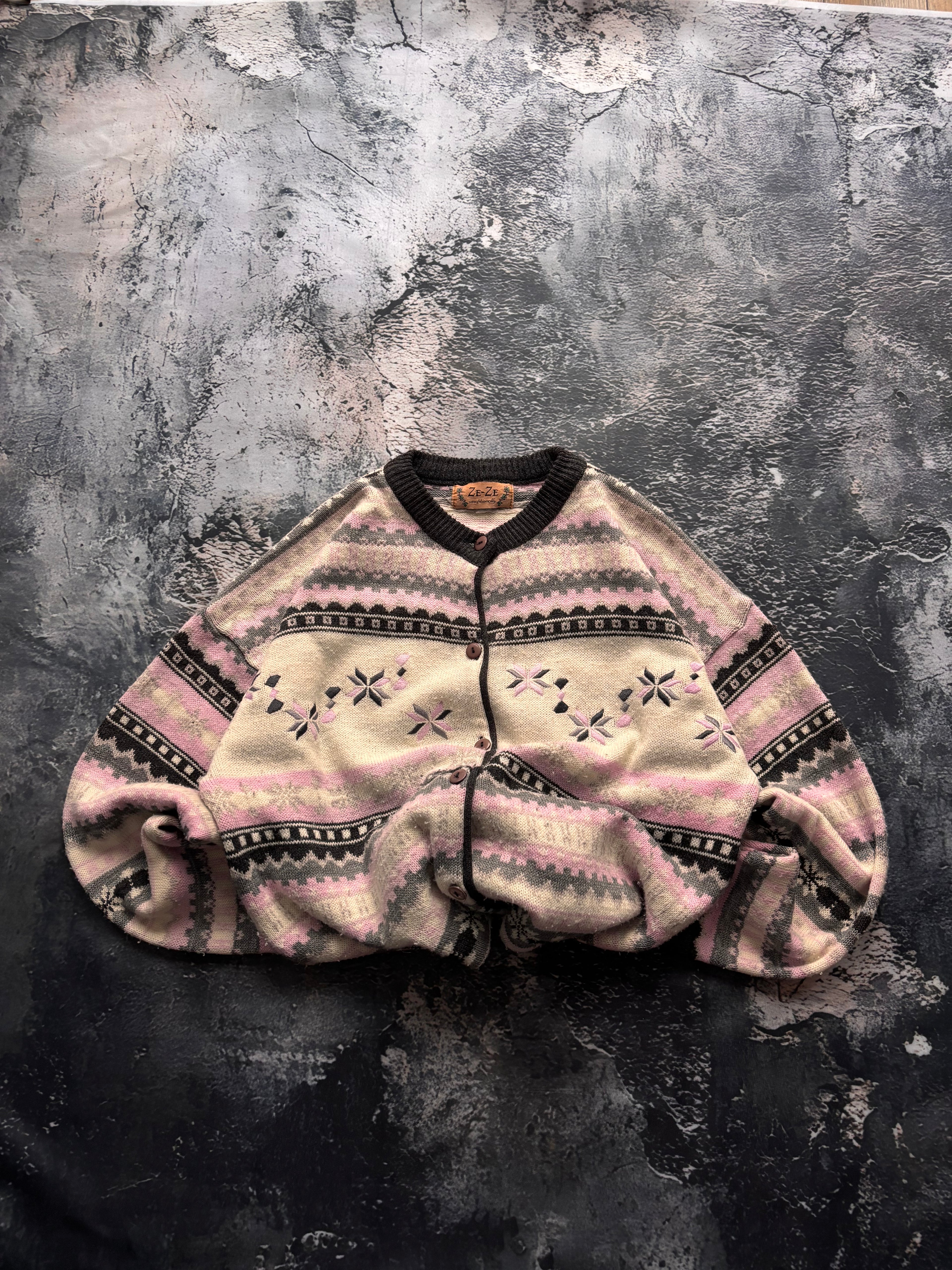 Kardigan oversize we wzory