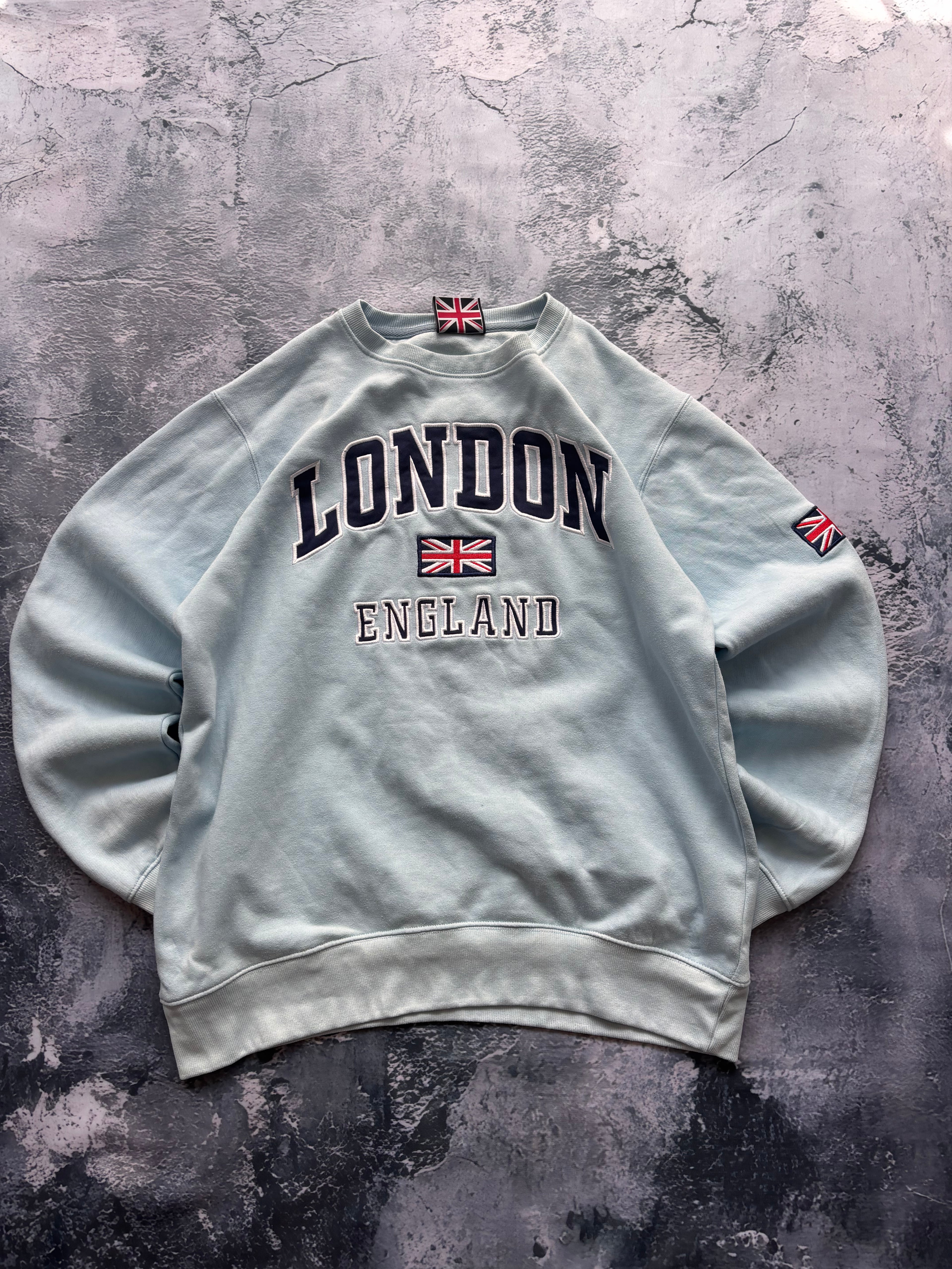 Bluza crewneck vintage baby blue vintage retro American streetwear