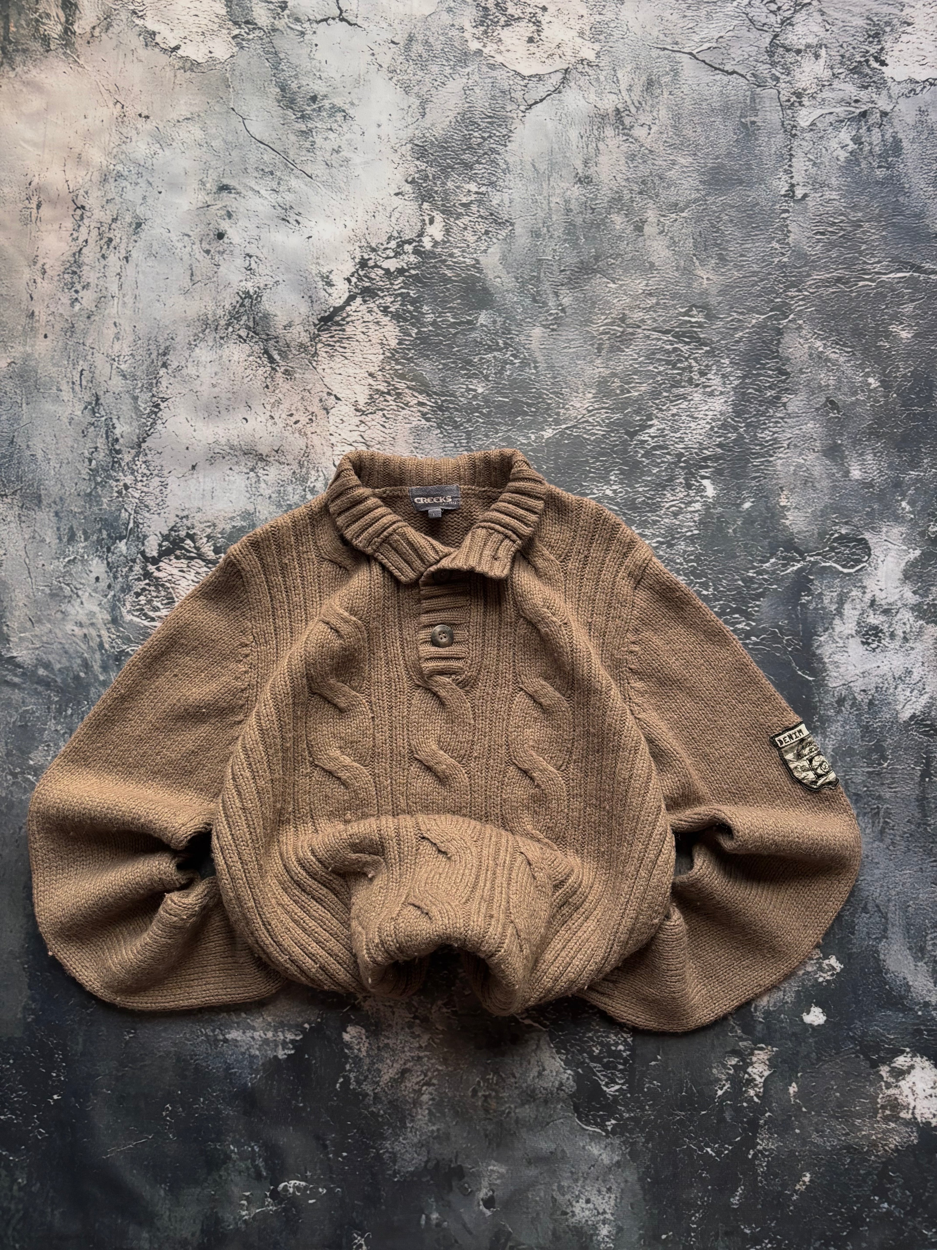 sweter wełniany nylon beżowy