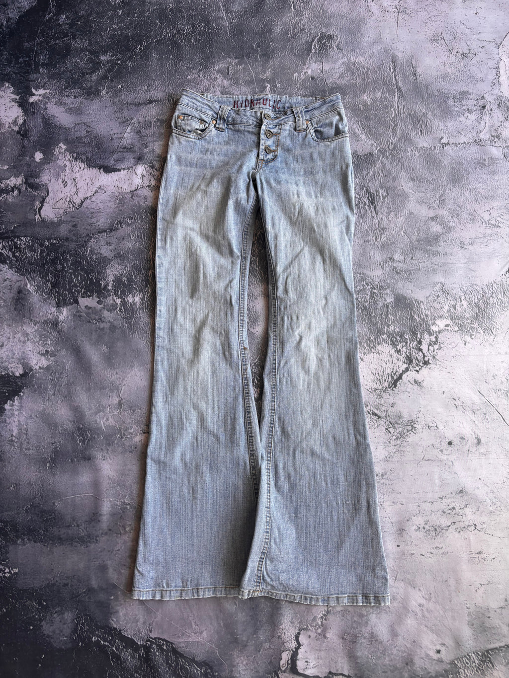 Jeans spodnie Y2K low waist bootcut vintage retro straight leg z ozdobnymi kieszeniami