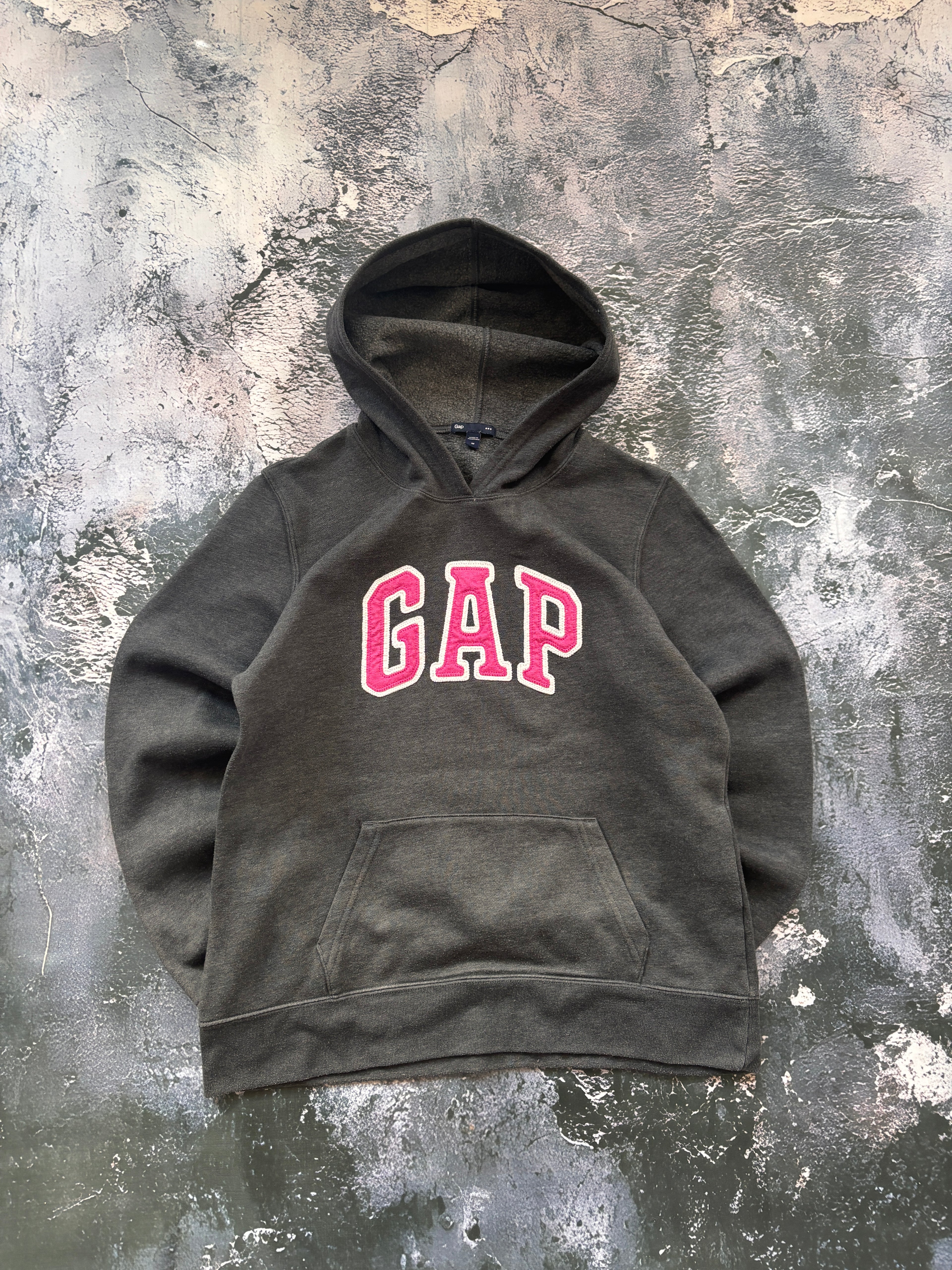 BLUZA HOODIE SZARA BASIC GAP RETRO PROSTY KRÓJ