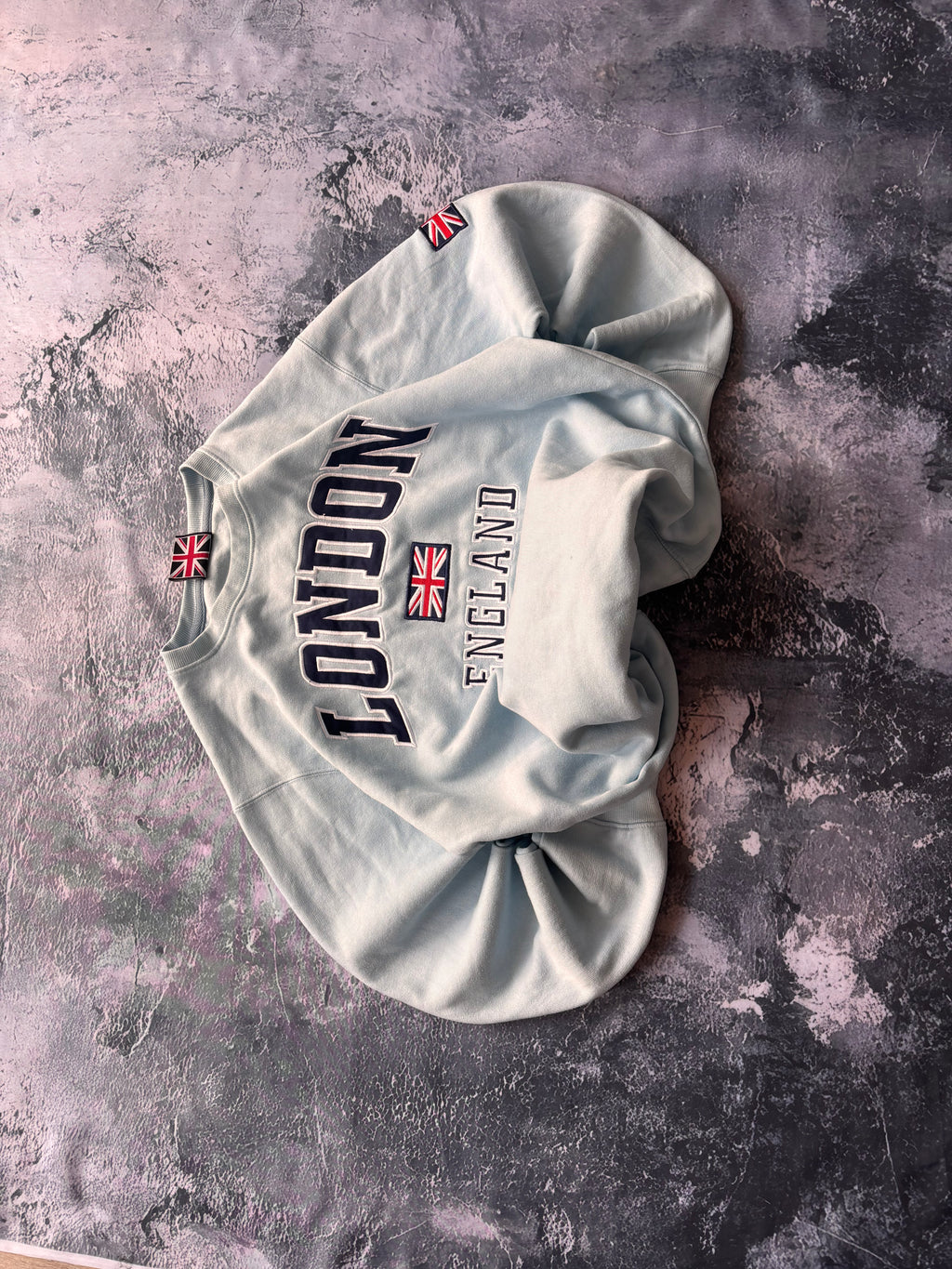Bluza crewneck vintage baby blue vintage retro American streetwear