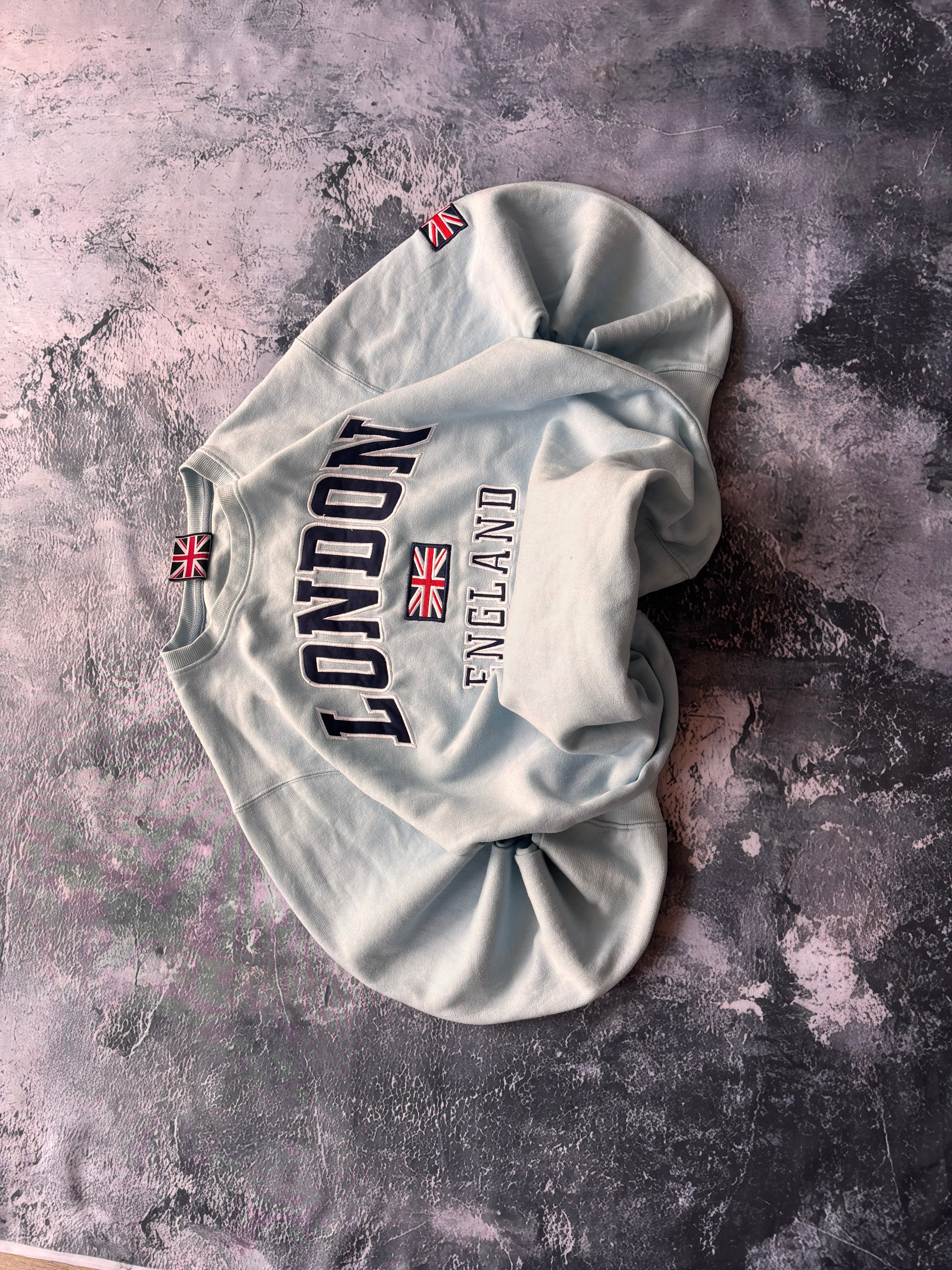Bluza crewneck vintage baby blue vintage retro American streetwear