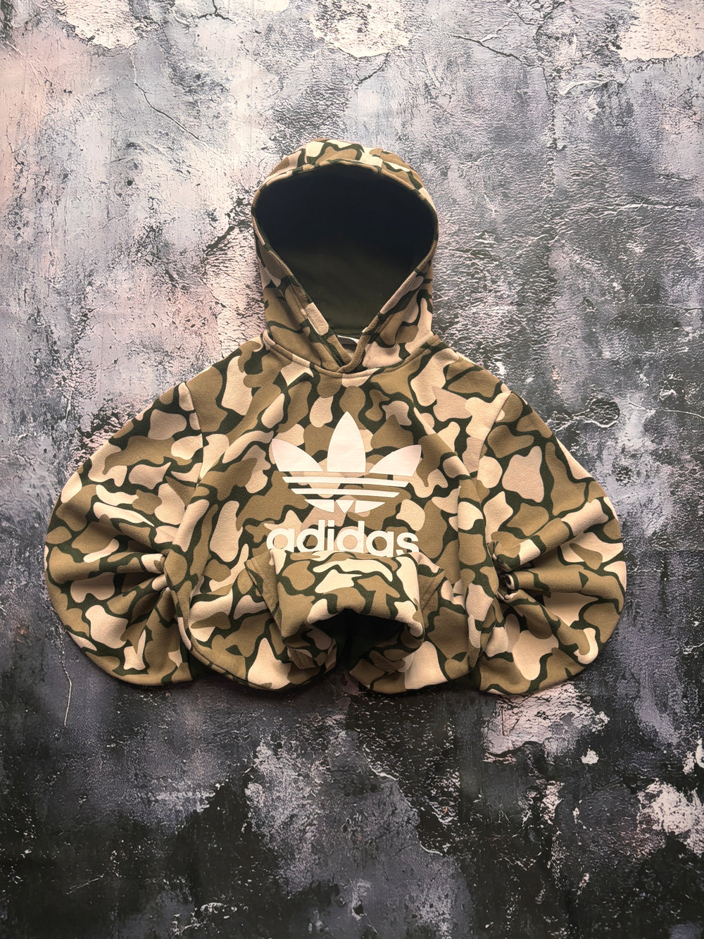 bluza hoodie ADIDAS BIG LOGO camo zielona