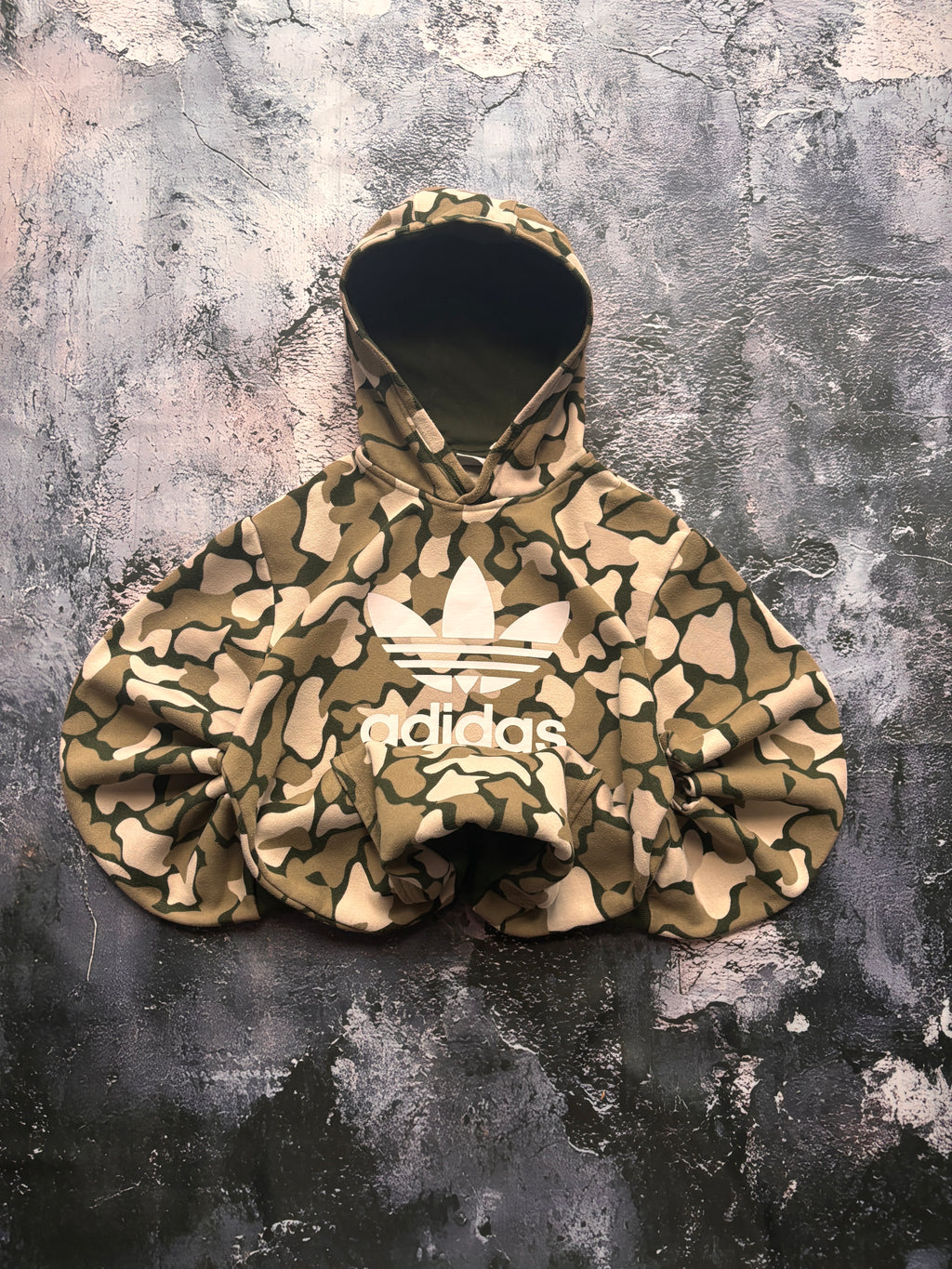 bluza hoodie ADIDAS BIG LOGO camo zielona