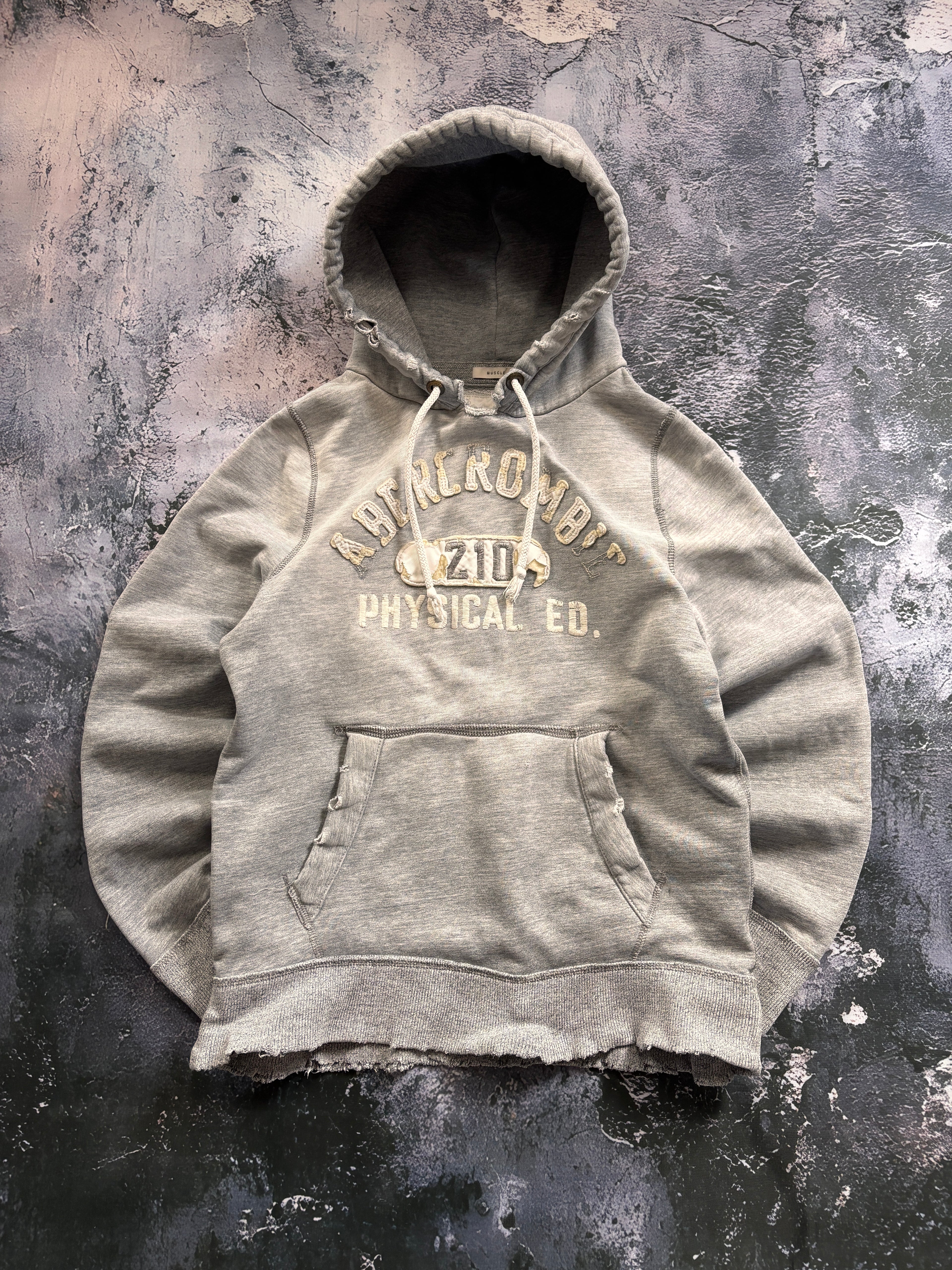BLUZA HOODIE Abercrombie EFEKT DISTRESSED CUSTOM vintage retro basic