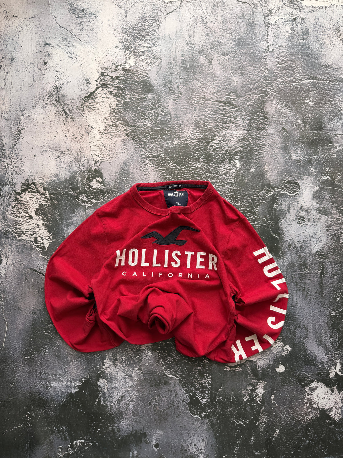 koszulka longsleeve HOLLISTER red y2k prosty krój